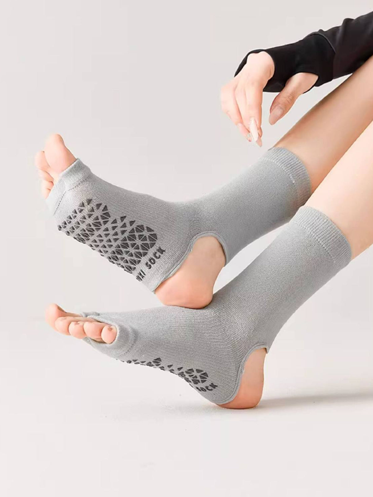 Open-Toe Pilates Grip Socks for Women - Flexvibe product image 1