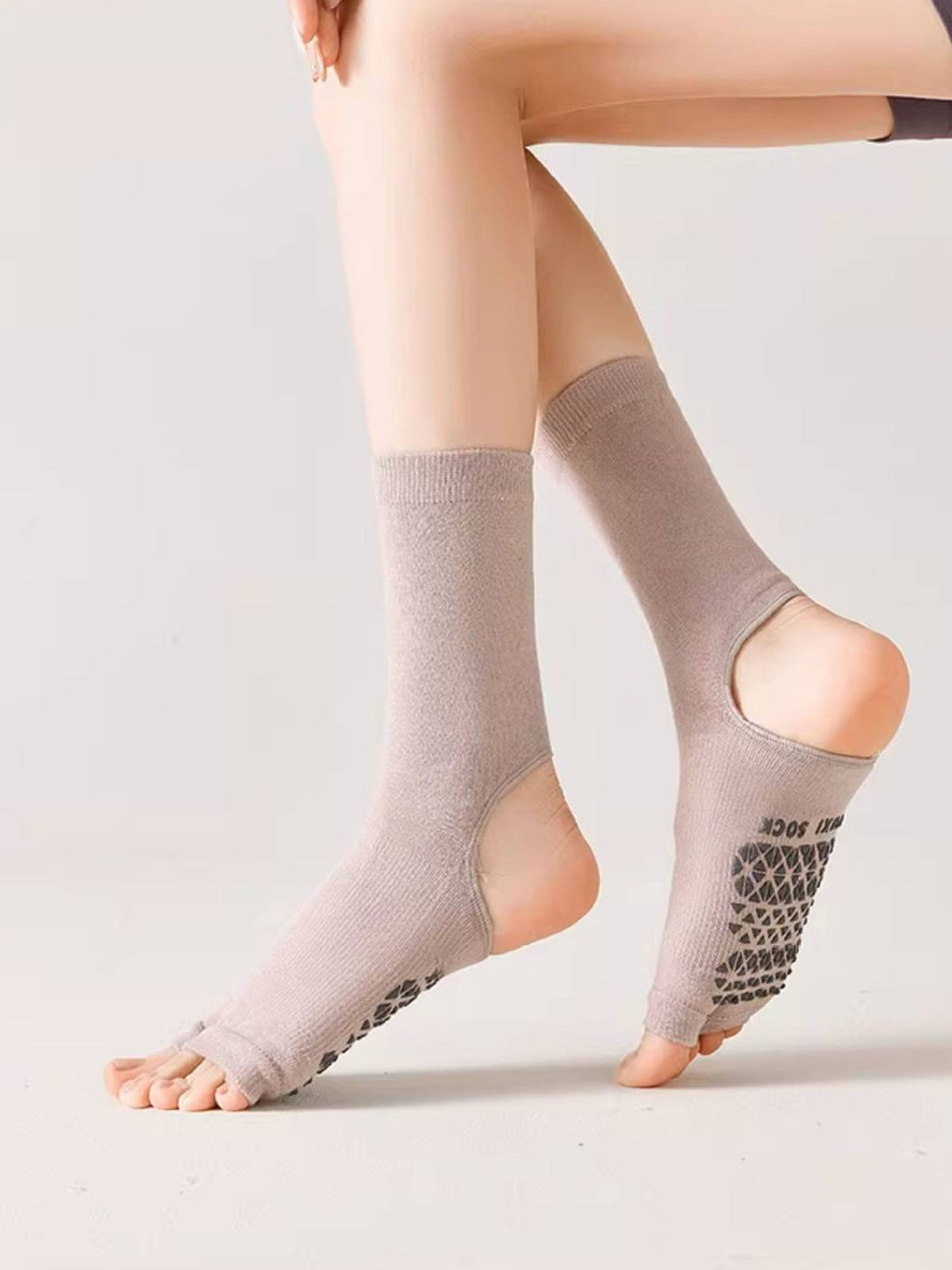 Open-Toe Pilates Grip Socks for Women - Flexvibe product image 3
