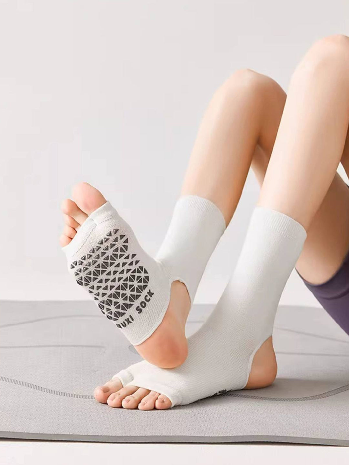 Open-Toe Pilates Grip Socks for Women - Flexvibe product image 13