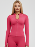 Flexvibe brushed fabric workout jacket in Core Color, 4-way stretch main product image