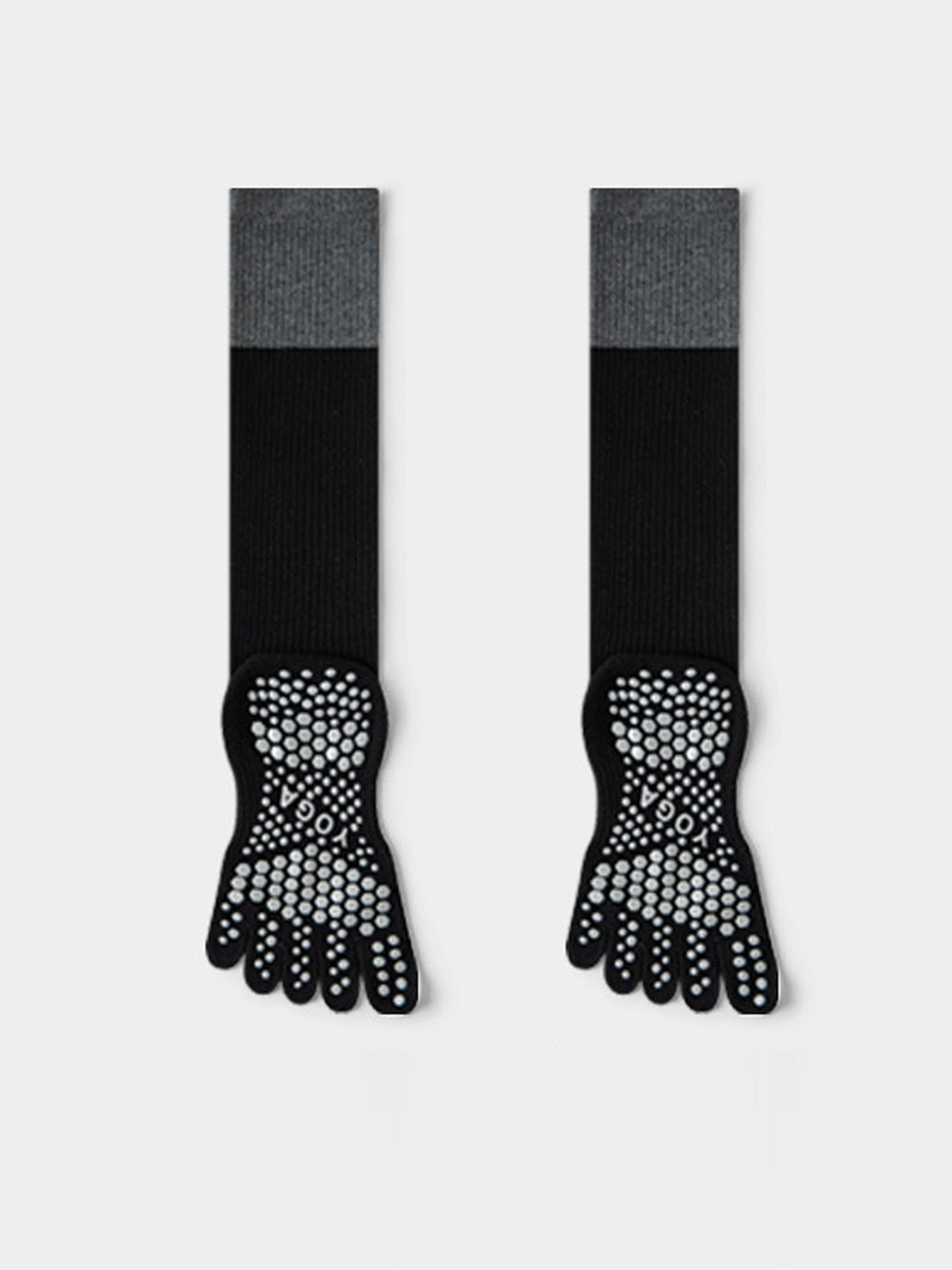Thin Calf-High Five-Toe Pilates Grip Socks - Flexvibe product image 2