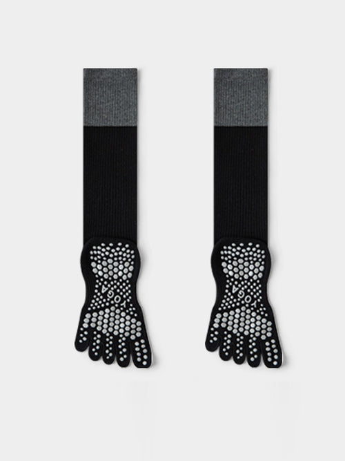Thin Calf-High Five-Toe Pilates Grip Socks - Flexvibe product image 2