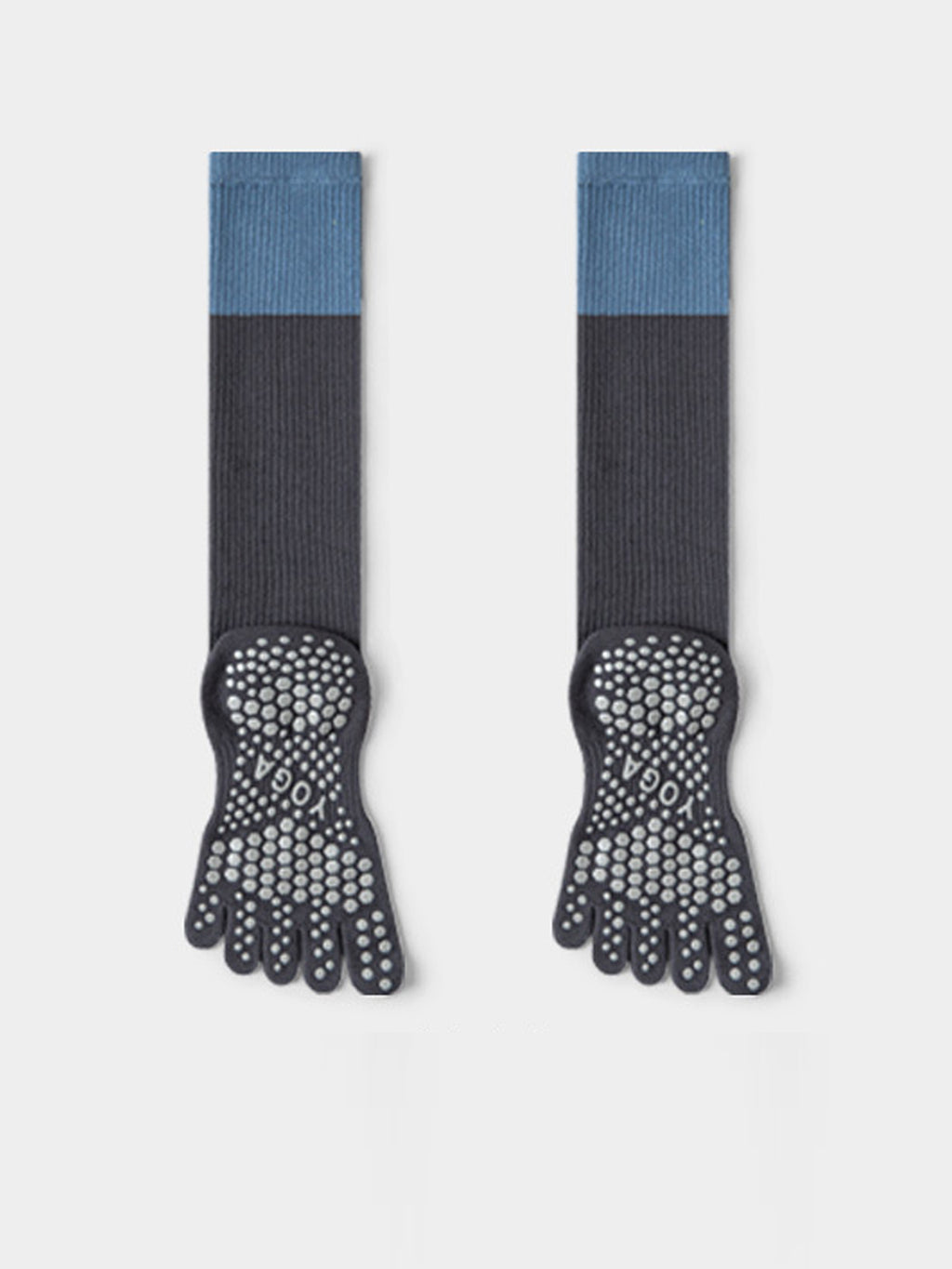 Thin Calf-High Five-Toe Pilates Grip Socks - Flexvibe product image 3