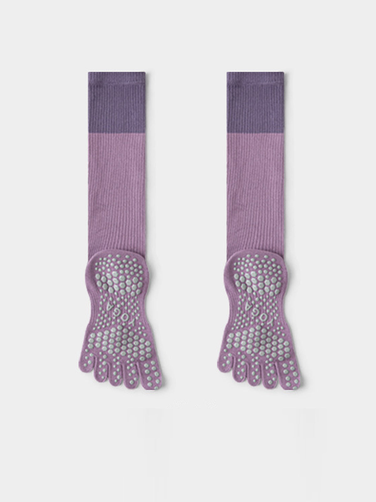 Thin Calf-High Five-Toe Pilates Grip Socks - Flexvibe product image 8