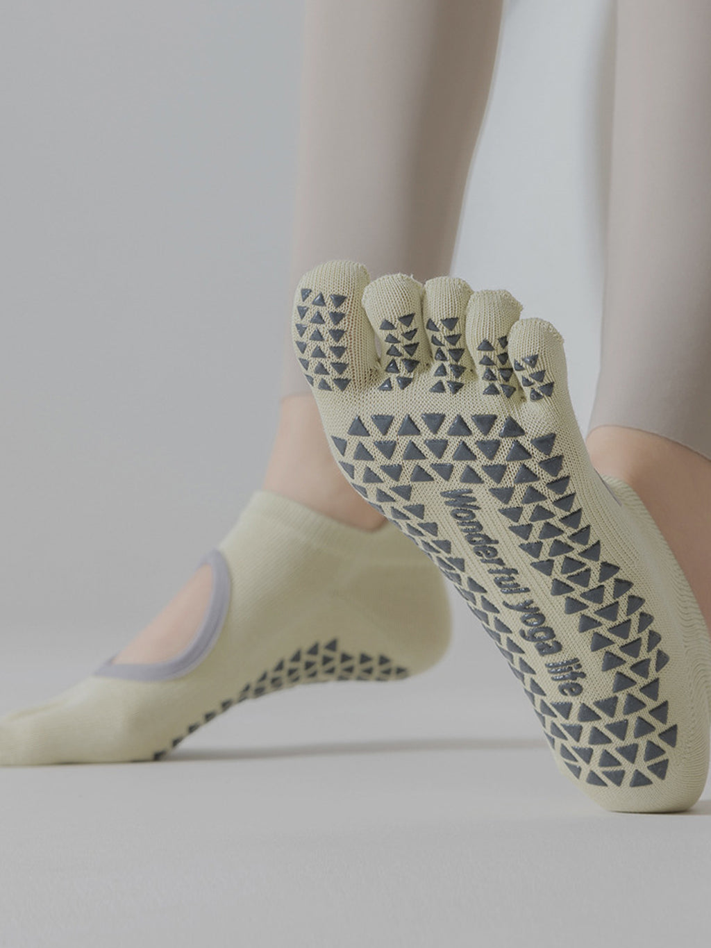 Thin Cotton Five-Toe Pilates Grip Socks - Flexvibe product image 17
