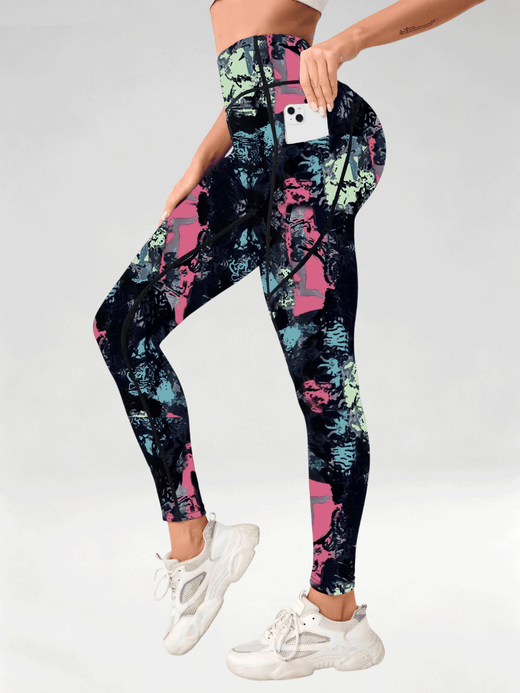 Flexvibe Printed High-Waist Yoga Leggings | Tummy Support Workout Pants