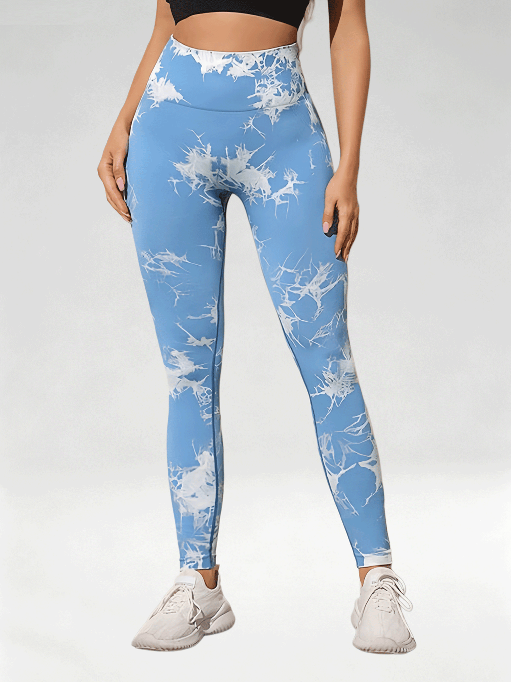 Flexvibe Women High Waist Seamless Tie‑Dye Yoga Leggings Hip Lifting Tummy Control Gym Workout Pants