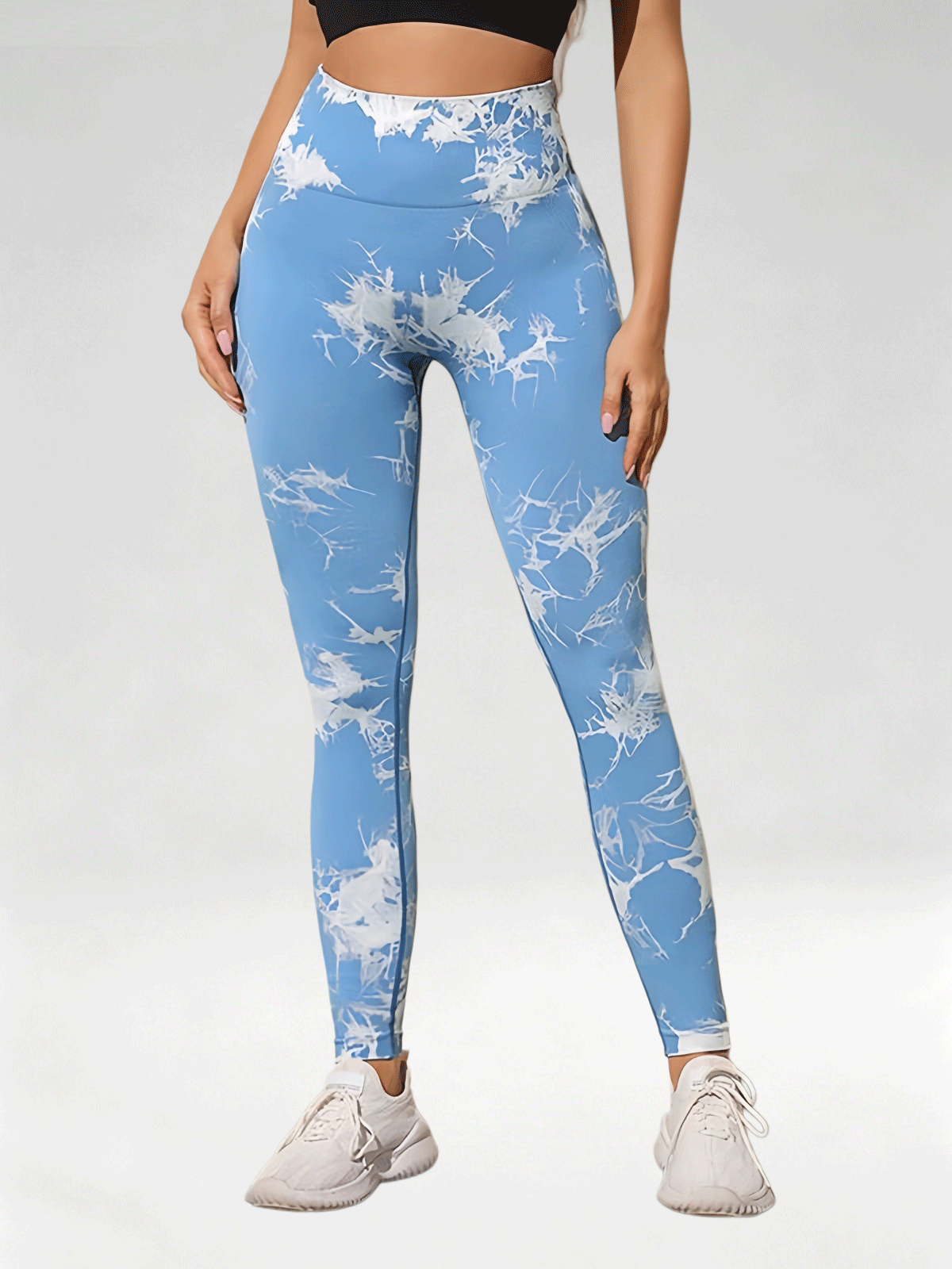 Flexvibe Women High Waist Seamless Tie‑Dye Yoga Leggings Hip Lifting Tummy Control Gym Workout Pants