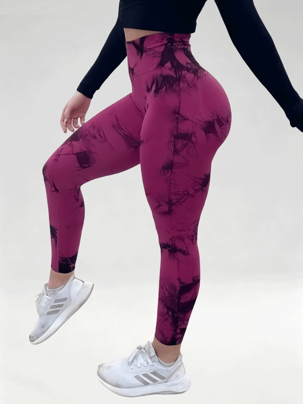 Flexvibe Women High Waist Seamless Tie‑Dye Yoga Leggings Hip Lifting Tummy Control Gym Workout Pants