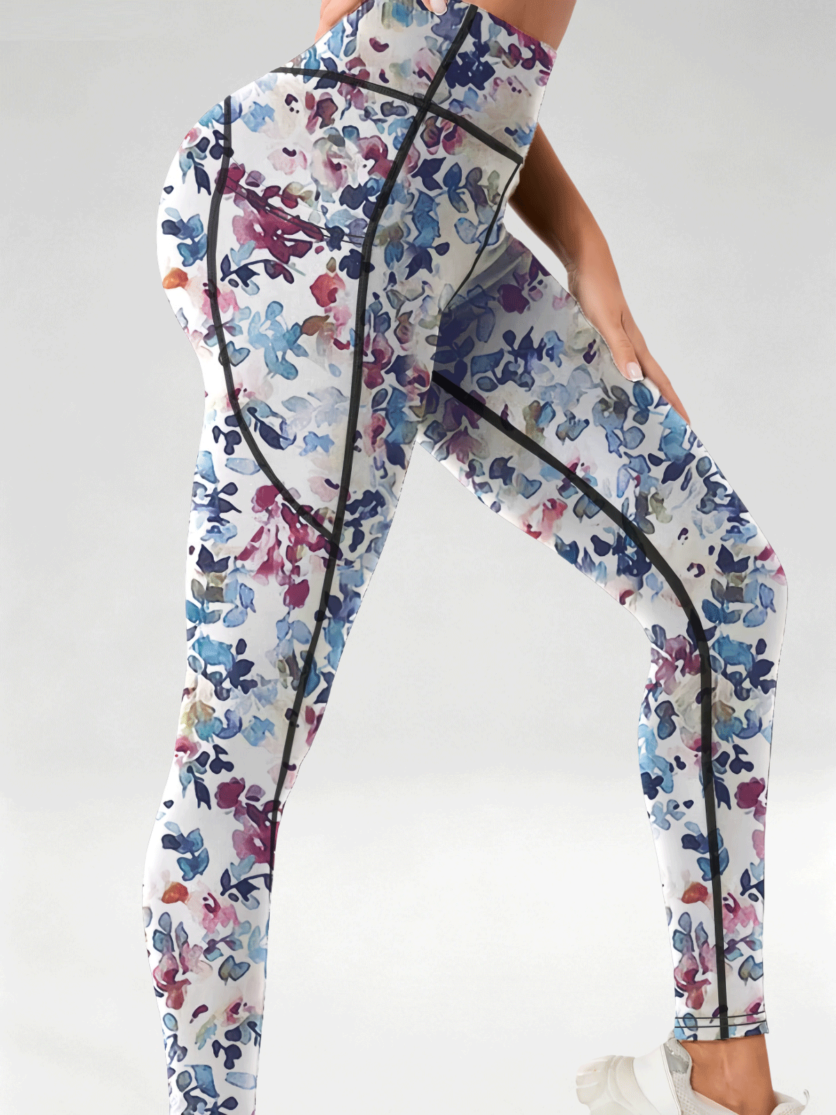 Flexvibe Women High Waist Printed Yoga Pants Tummy Control Lifting Slim Fit Gym Outdoor Workout Leggings