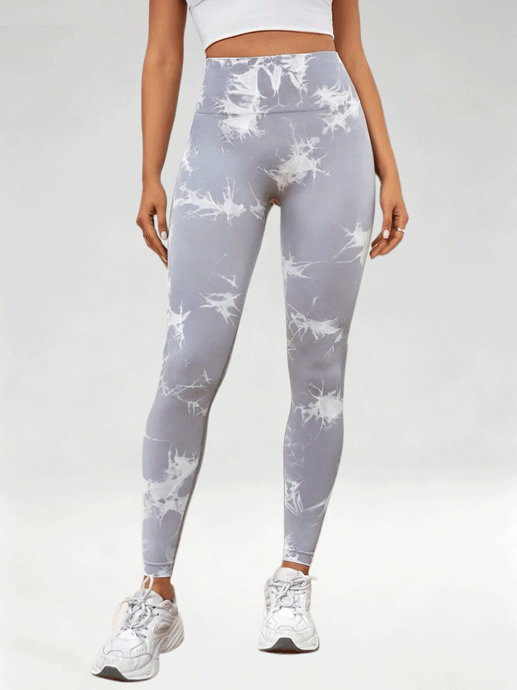 Flexvibe Women High Waist Seamless Tie‑Dye Yoga Leggings Hip Lifting Tummy Control Gym Workout Pants