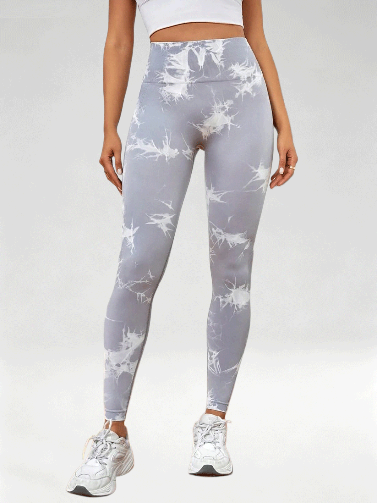 Flexvibe Women High Waist Seamless Tie‑Dye Yoga Leggings Hip Lifting Tummy Control Gym Workout Pants