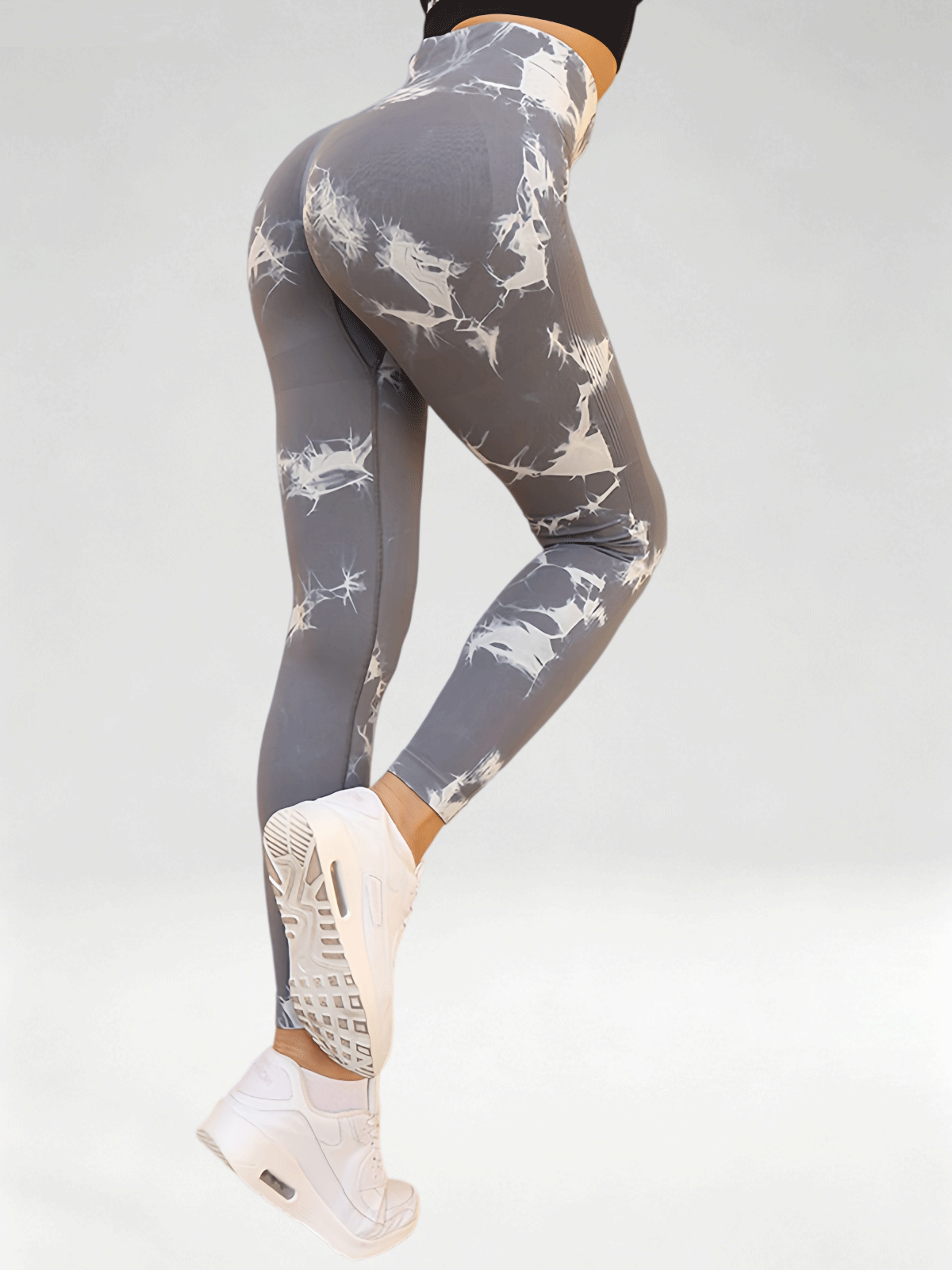 Flexvibe Women High Waist Seamless Tie‑Dye Yoga Leggings Hip Lifting Tummy Control Gym Workout Pants
