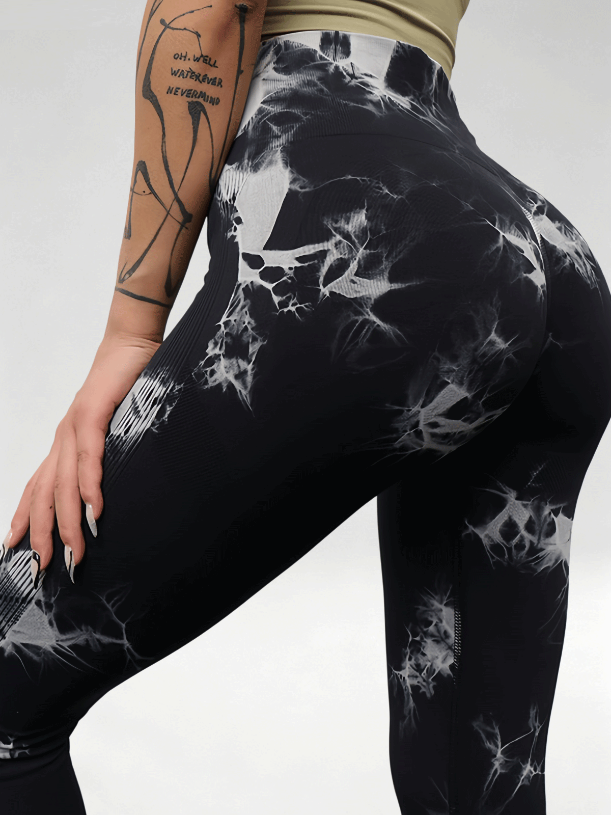 Flexvibe Women High Waist Seamless Tie‑Dye Yoga Leggings Hip Lifting Tummy Control Gym Workout Pants