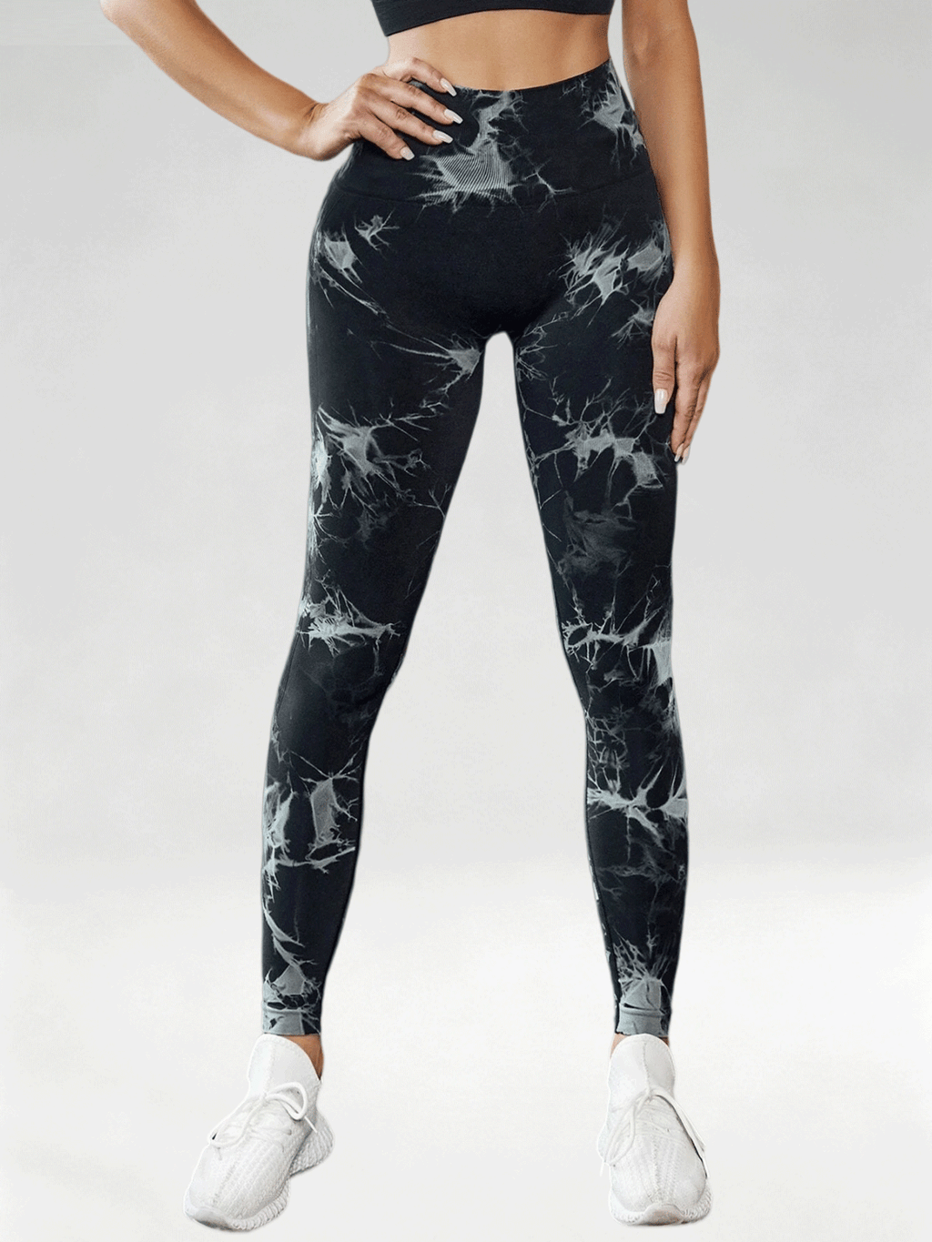 Flexvibe Women High Waist Seamless Tie‑Dye Yoga Leggings Hip Lifting Tummy Control Gym Workout Pants