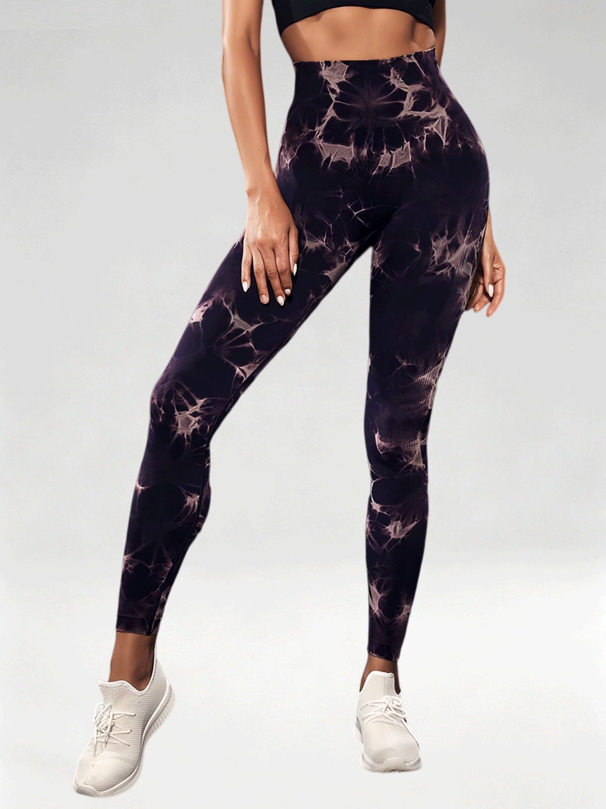 Flexvibe Women High Waist Seamless Tie‑Dye Yoga Leggings Hip Lifting Tummy Control Gym Workout Pants