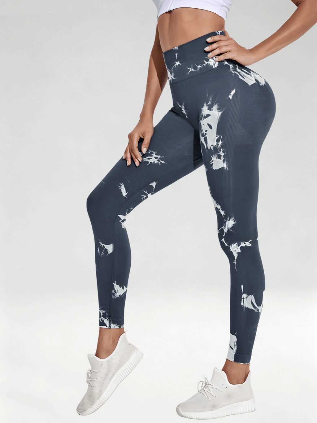 Flexvibe Women High Waist Seamless Tie‑Dye Yoga Leggings Hip Lifting Tummy Control Gym Workout Pants