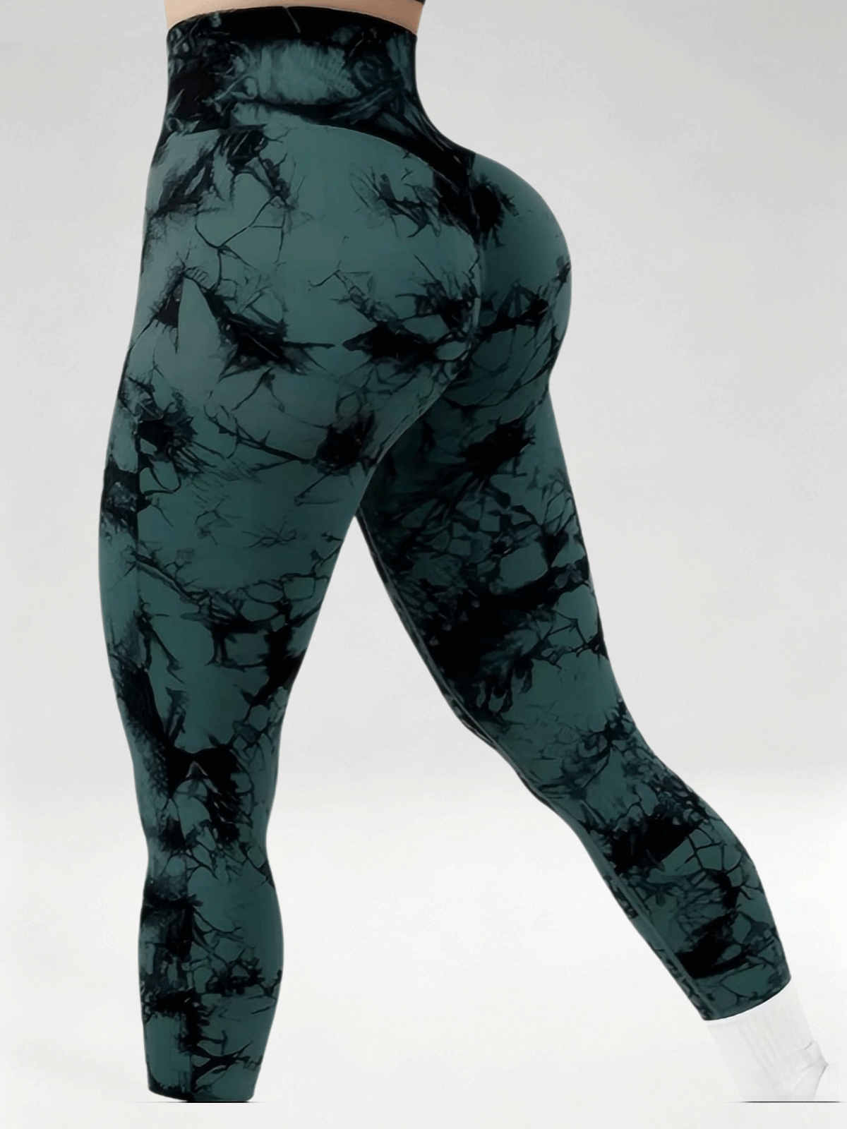 Flexvibe Women High Waist Seamless Tie‑Dye Yoga Leggings Hip Lifting Tummy Control Gym Workout Pants