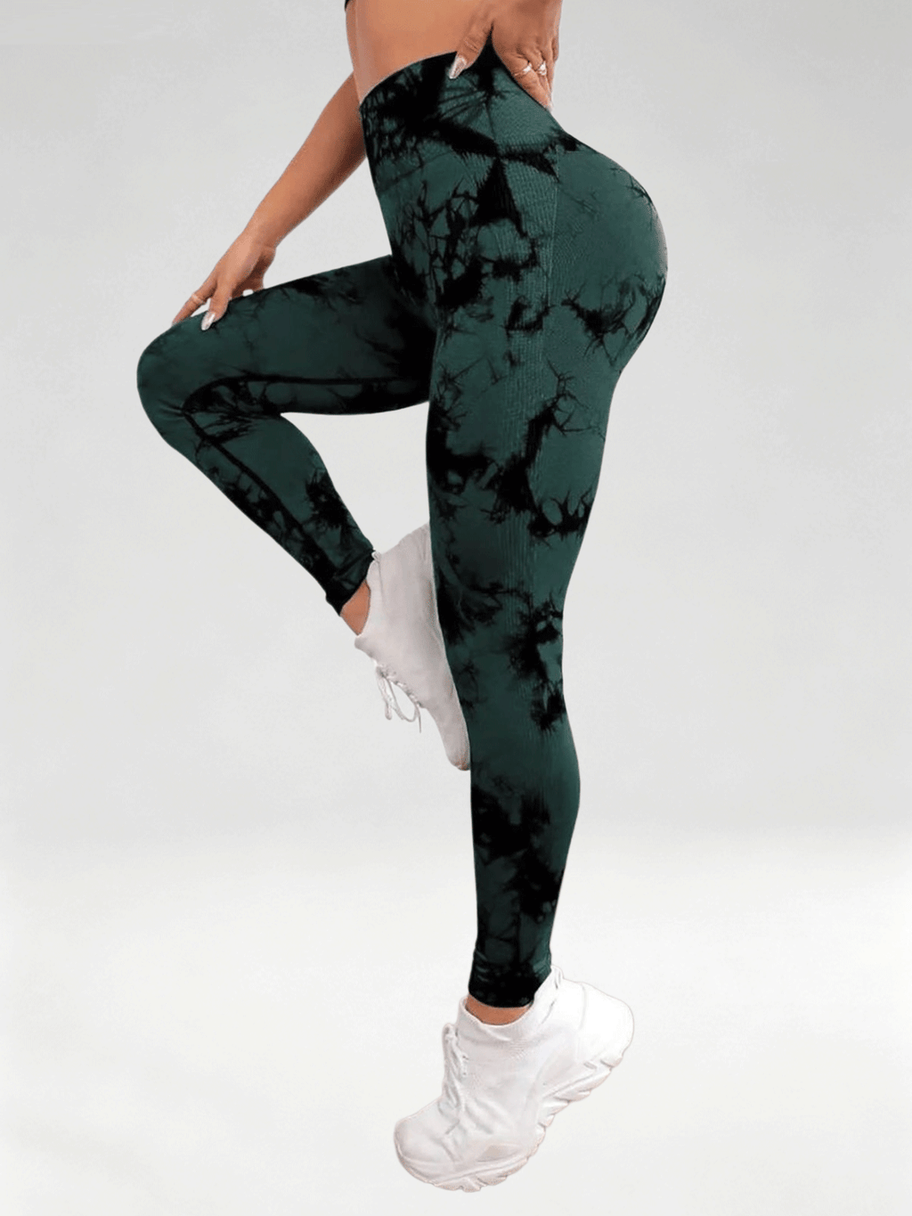 Flexvibe Women High Waist Seamless Tie‑Dye Yoga Leggings Hip Lifting Tummy Control Gym Workout Pants