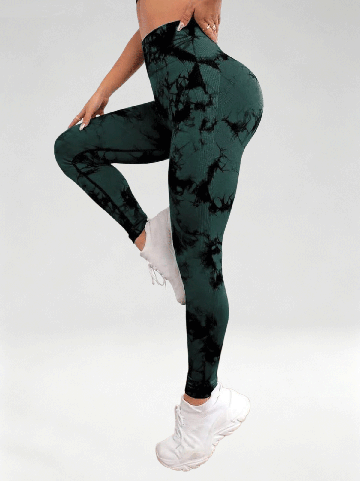 Flexvibe Women High Waist Seamless Tie‑Dye Yoga Leggings Hip Lifting Tummy Control Gym Workout Pants