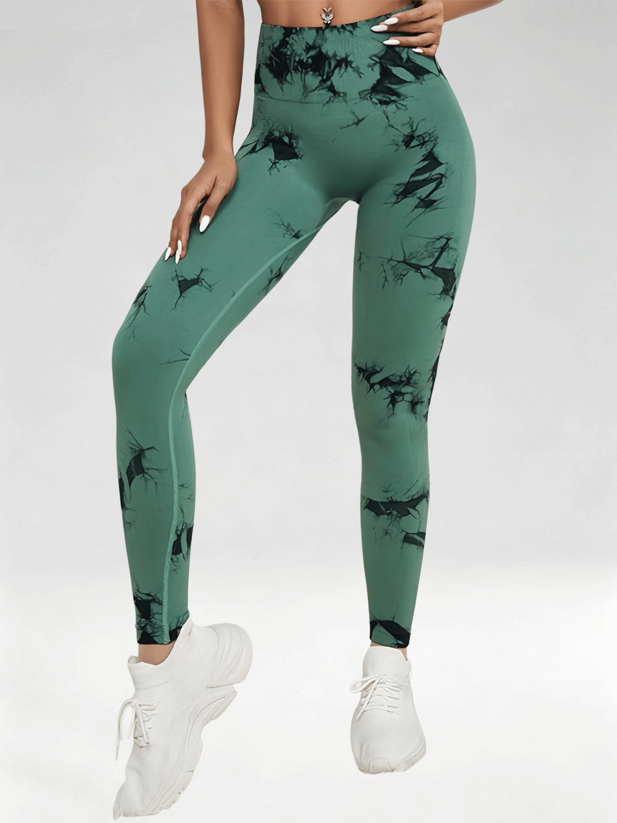 Flexvibe Women High Waist Seamless Tie‑Dye Yoga Leggings Hip Lifting Tummy Control Gym Workout Pants