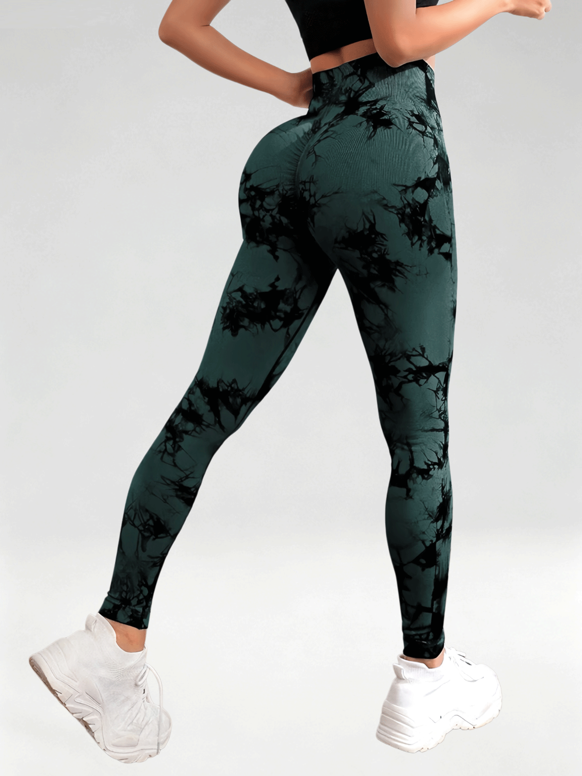 Flexvibe Women High Waist Seamless Tie‑Dye Yoga Leggings Hip Lifting Tummy Control Gym Workout Pants