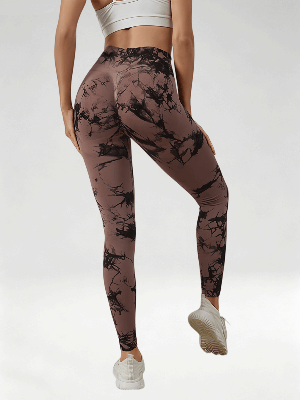 Flexvibe Women High Waist Seamless Tie‑Dye Yoga Leggings Hip Lifting Tummy Control Gym Workout Pants