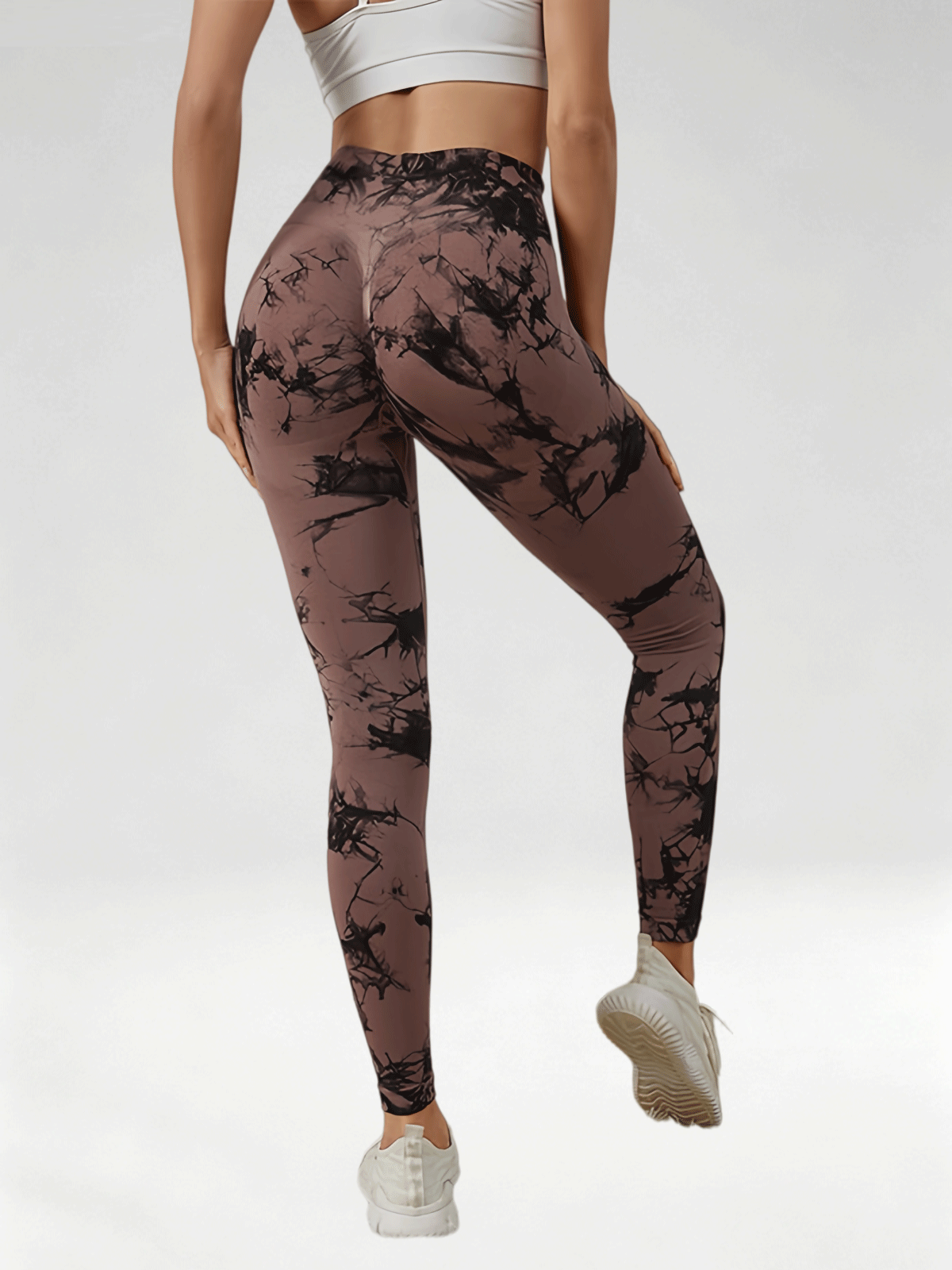 Flexvibe Women High Waist Seamless Tie‑Dye Yoga Leggings Hip Lifting Tummy Control Gym Workout Pants