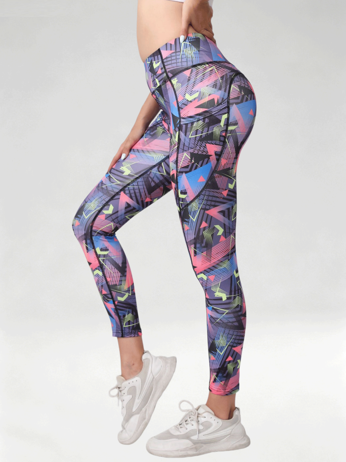 Flexvibe Women High Waist Printed Yoga Pants Tummy Control Lifting Slim Fit Gym Outdoor Workout Leggings