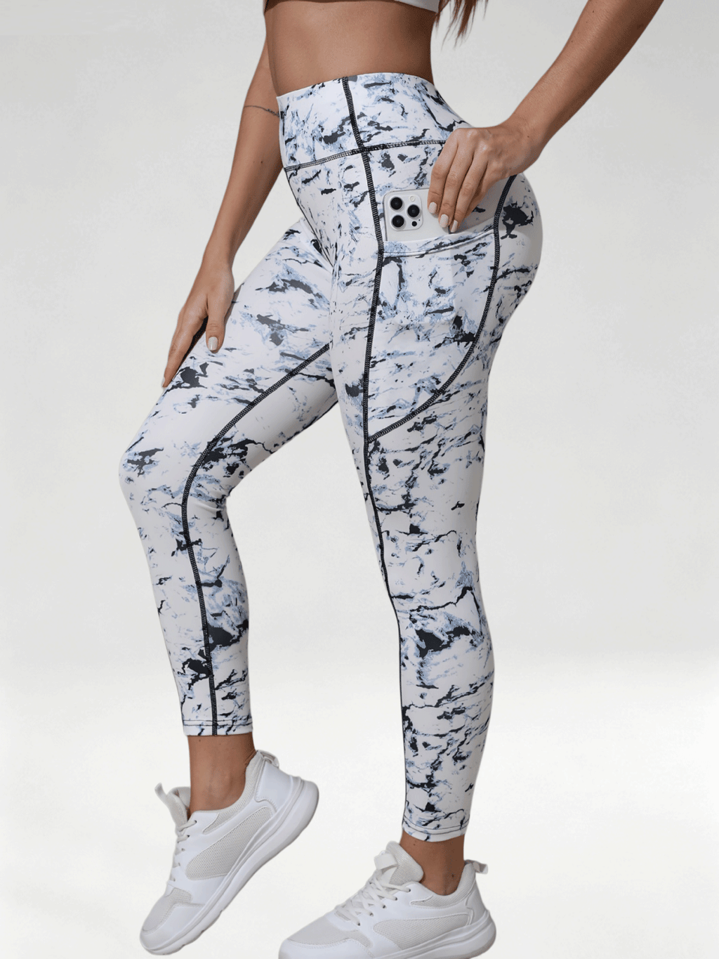 Flexvibe Women High Waist Printed Yoga Pants Tummy Control Lifting Slim Fit Gym Outdoor Workout Leggings
