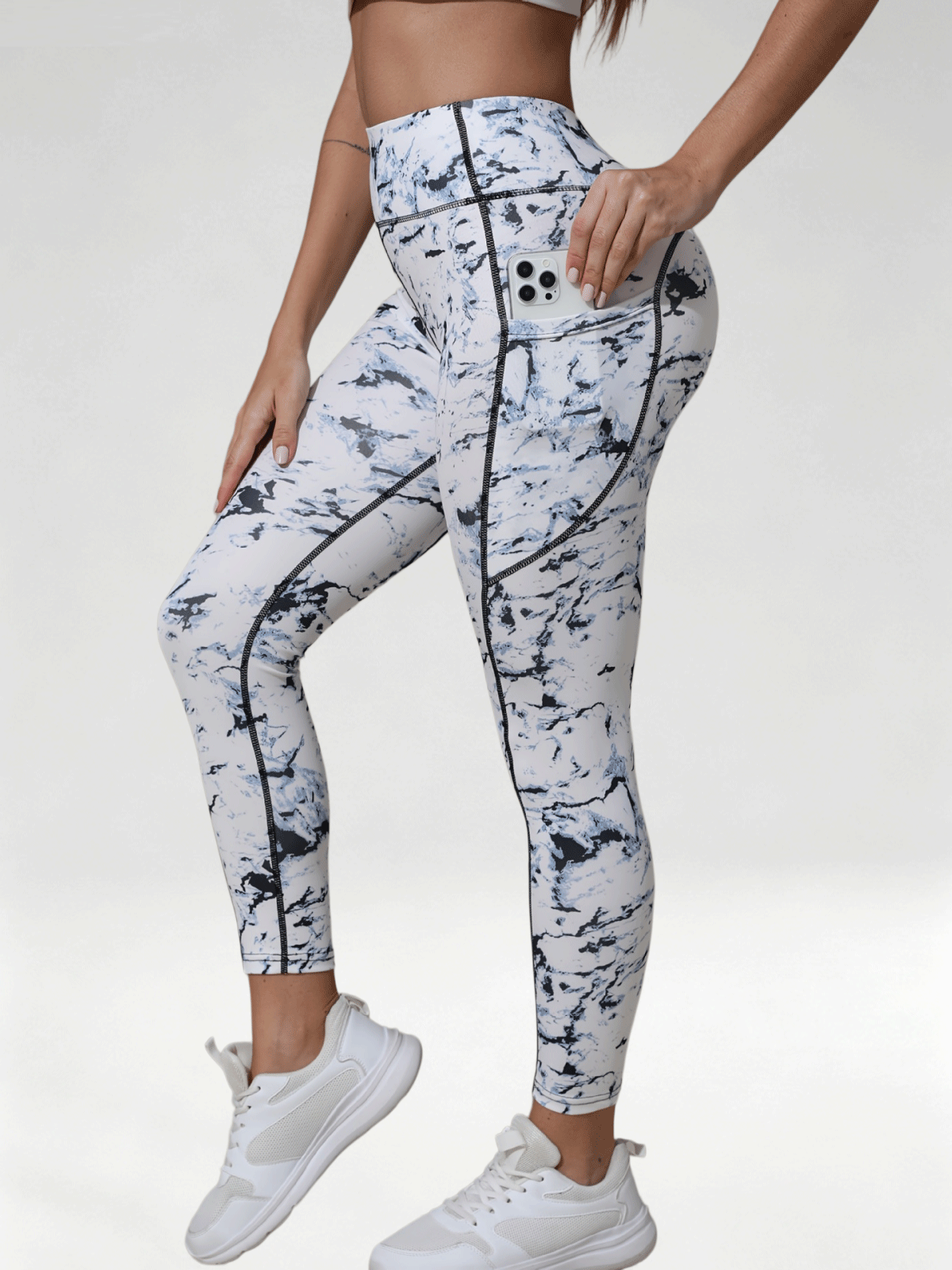 Flexvibe Women High Waist Printed Yoga Pants Tummy Control Lifting Slim Fit Gym Outdoor Workout Leggings