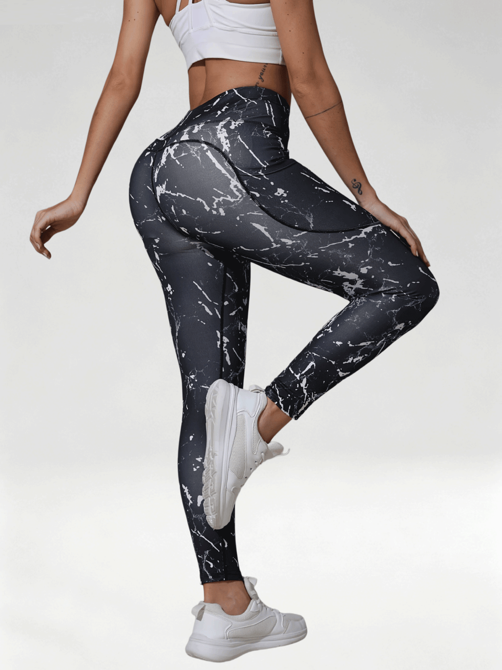 Flexvibe Women High Waist Printed Yoga Pants Tummy Control Lifting Slim Fit Gym Outdoor Workout Leggings