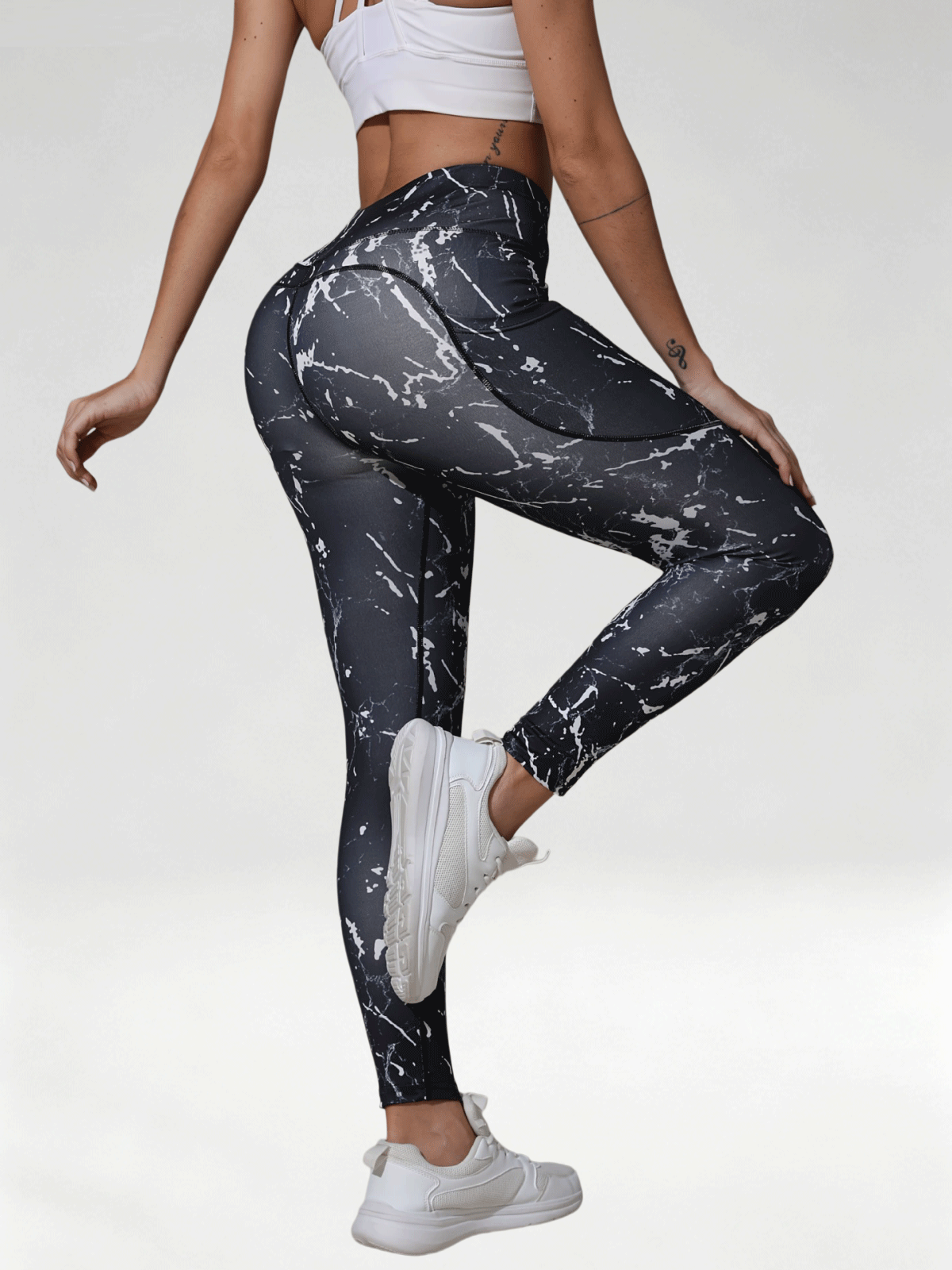 Flexvibe Women High Waist Printed Yoga Pants Tummy Control Lifting Slim Fit Gym Outdoor Workout Leggings