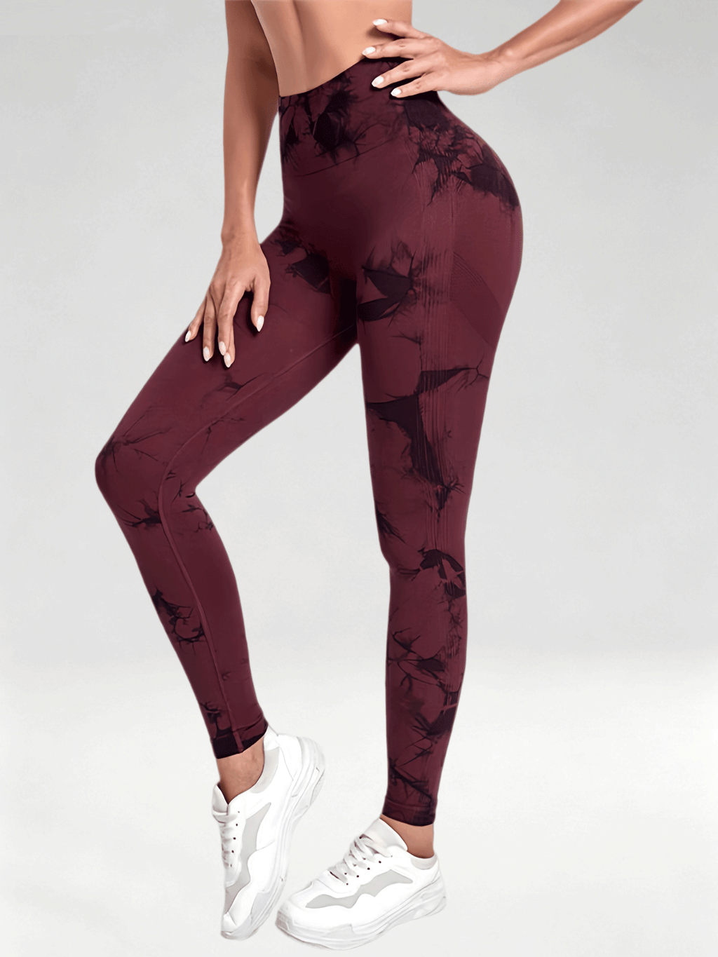Flexvibe Women High Waist Seamless Tie‑Dye Yoga Leggings Hip Lifting Tummy Control Gym Workout Pants