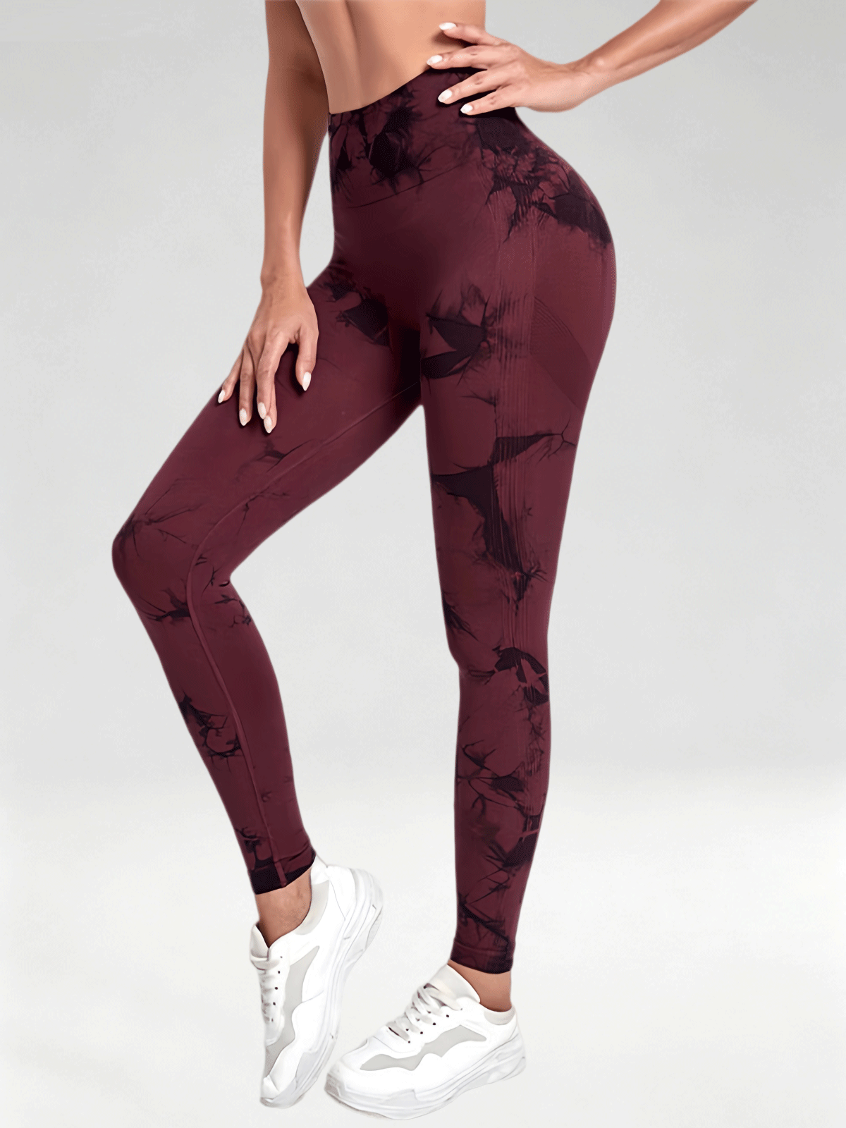 Flexvibe Women High Waist Seamless Tie‑Dye Yoga Leggings Hip Lifting Tummy Control Gym Workout Pants