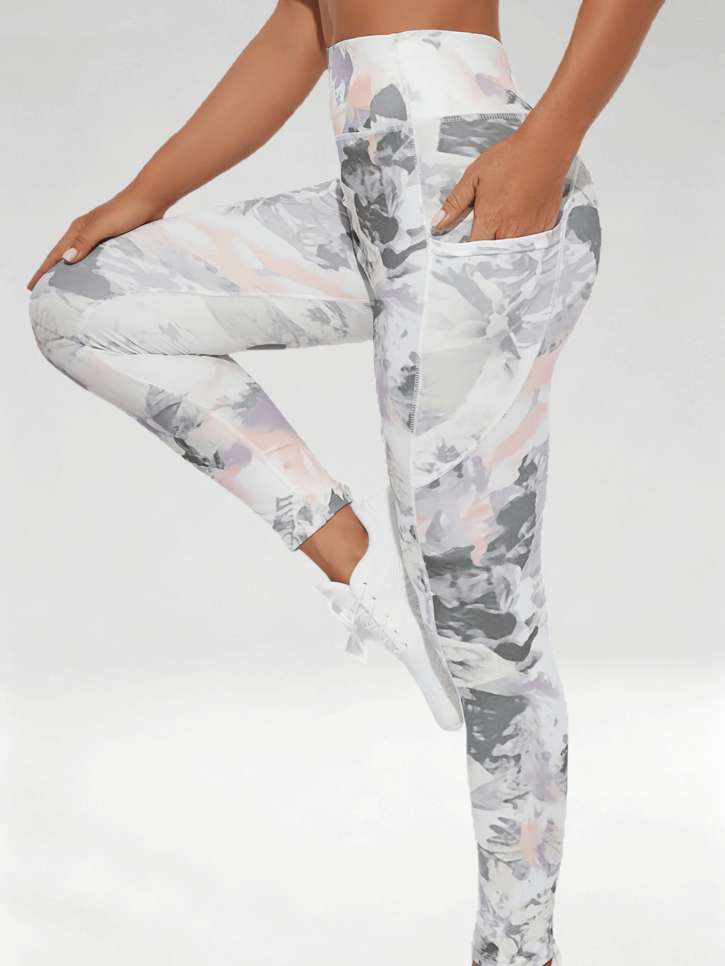 Flexvibe Women High Waist Printed Yoga Pants Tummy Control Lifting Slim Fit Gym Outdoor Workout Leggings