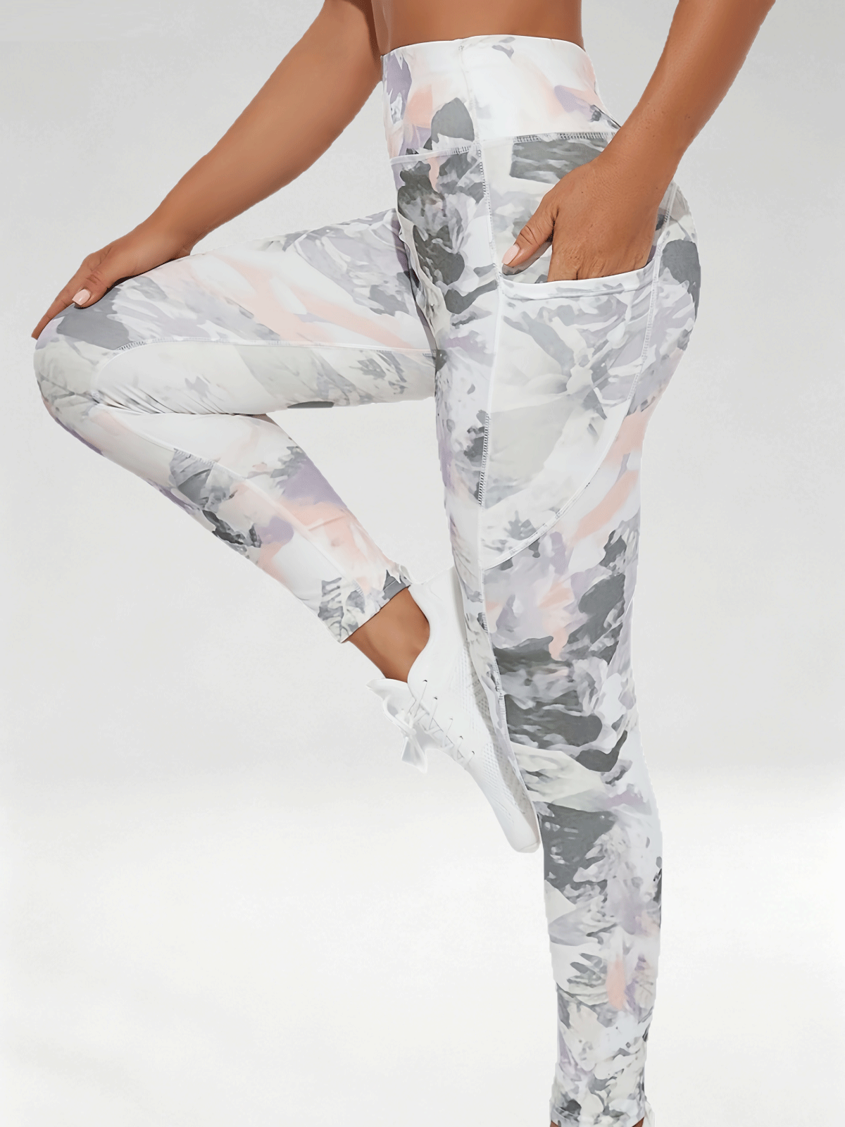 Flexvibe Women High Waist Printed Yoga Pants Tummy Control Lifting Slim Fit Gym Outdoor Workout Leggings