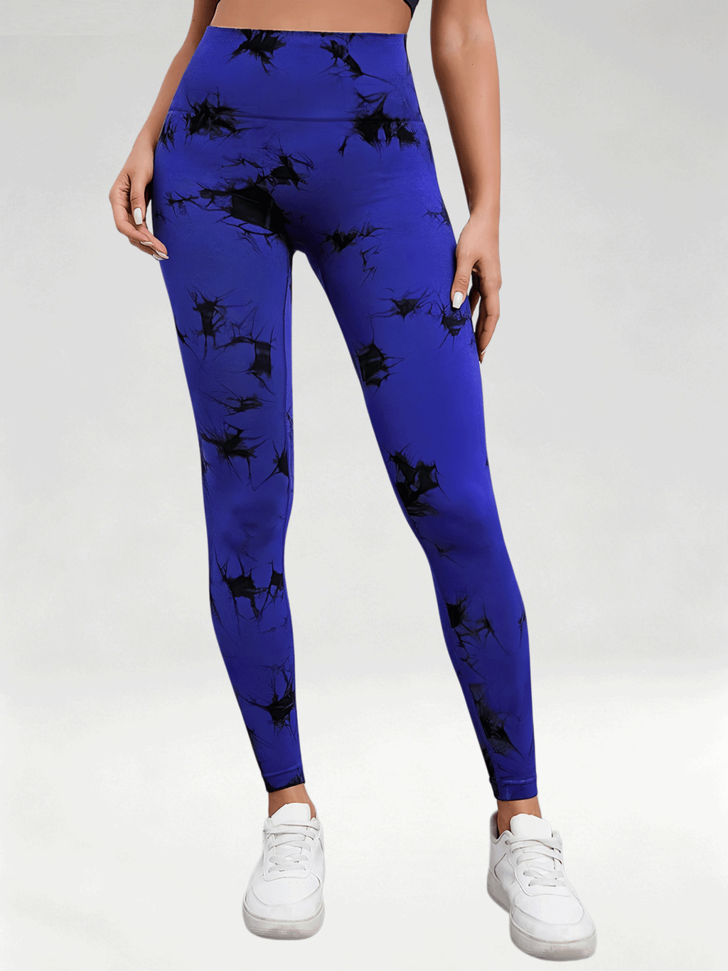 Flexvibe Women High Waist Seamless Tie‑Dye Yoga Leggings Hip Lifting Tummy Control Gym Workout Pants