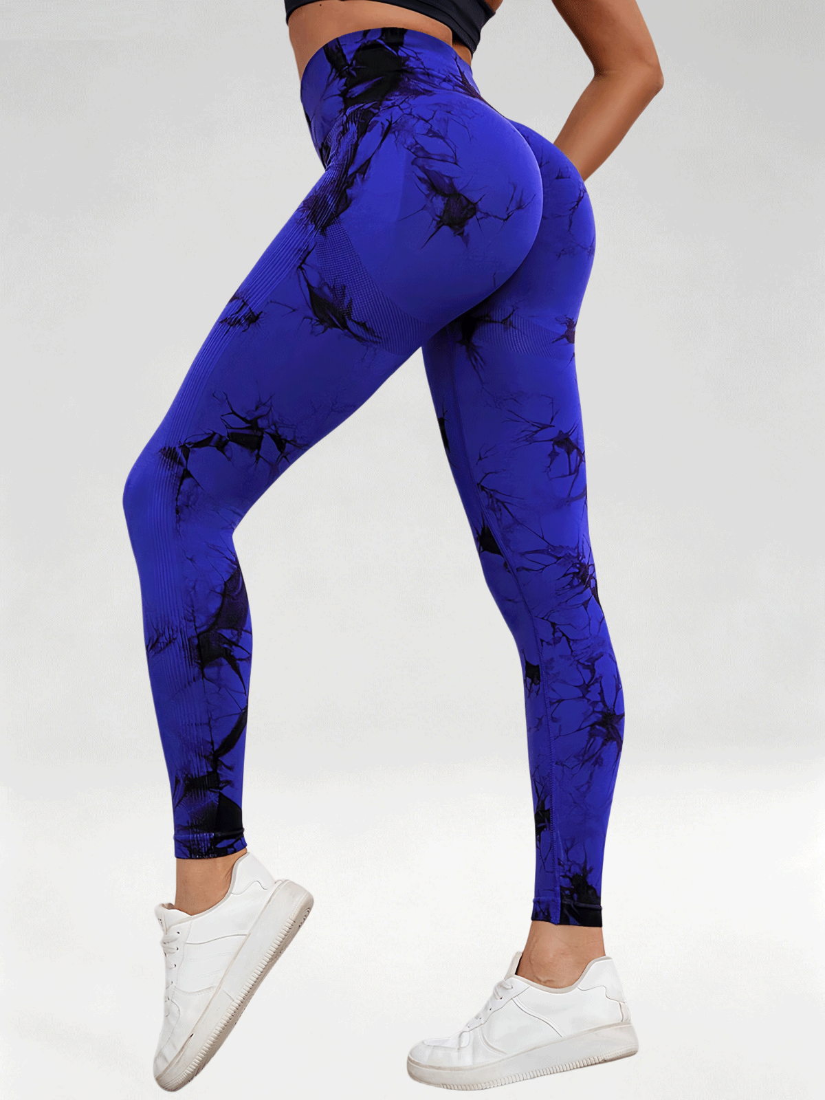 Flexvibe Women High Waist Seamless Tie‑Dye Yoga Leggings Hip Lifting Tummy Control Gym Workout Pants