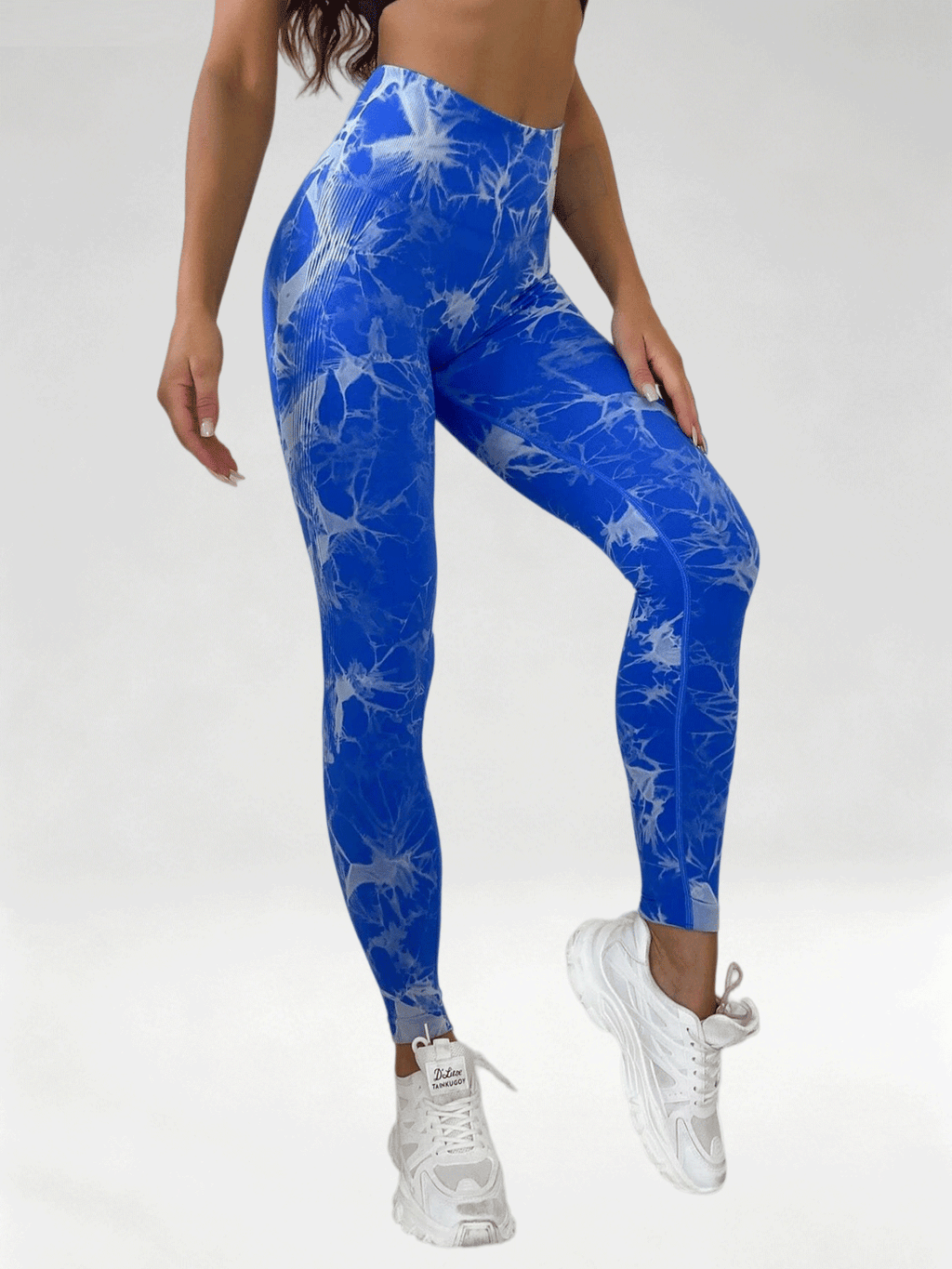 Flexvibe Women High Waist Seamless Tie‑Dye Yoga Leggings Hip Lifting Tummy Control Gym Workout Pants