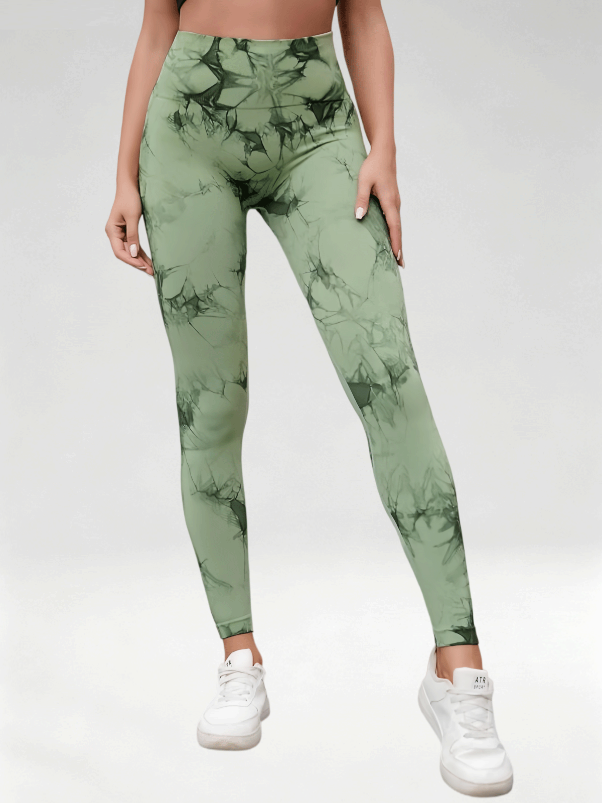 Flexvibe Women High Waist Seamless Tie‑Dye Yoga Leggings Hip Lifting Tummy Control Gym Workout Pants