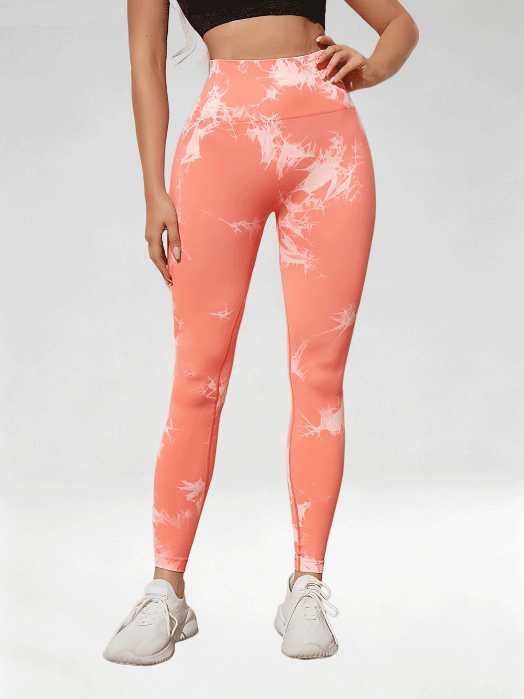 Flexvibe Women High Waist Seamless Tie‑Dye Yoga Leggings Hip Lifting Tummy Control Gym Workout Pants