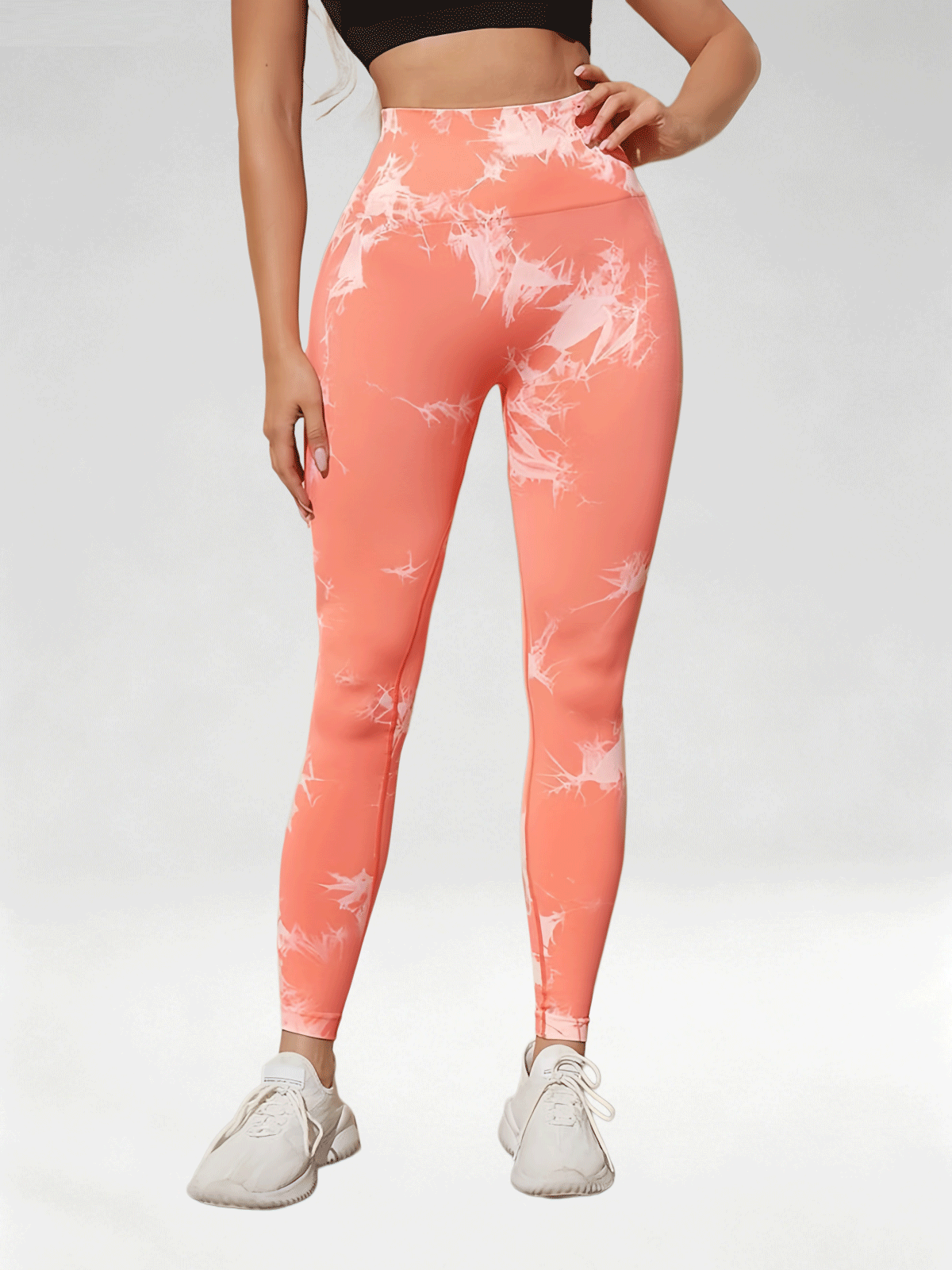 Flexvibe Women High Waist Seamless Tie‑Dye Yoga Leggings Hip Lifting Tummy Control Gym Workout Pants