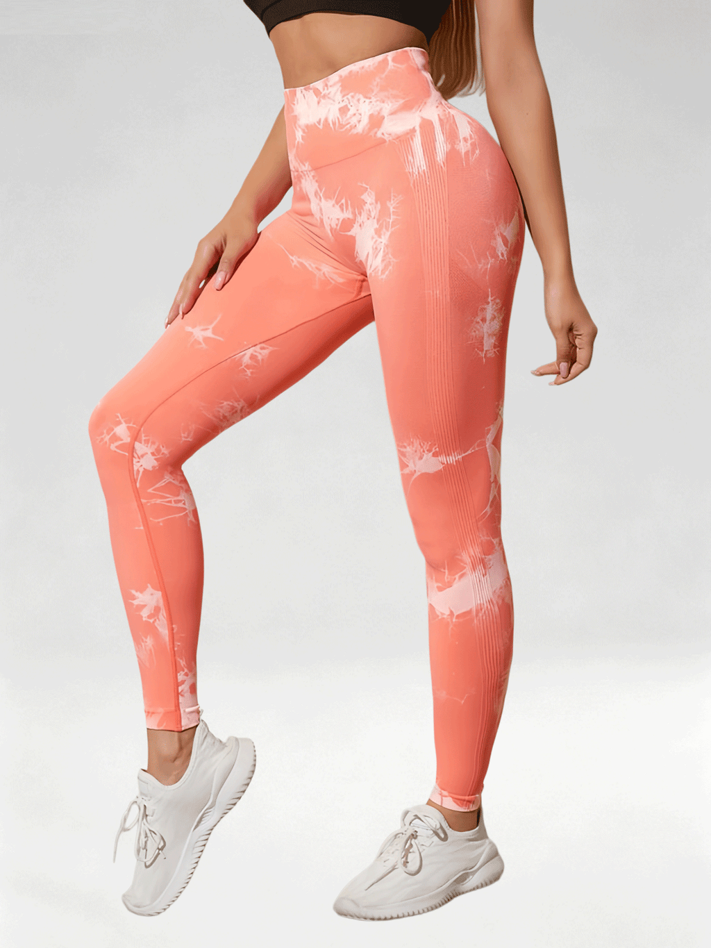 Flexvibe Women High Waist Seamless Tie‑Dye Yoga Leggings Hip Lifting Tummy Control Gym Workout Pants