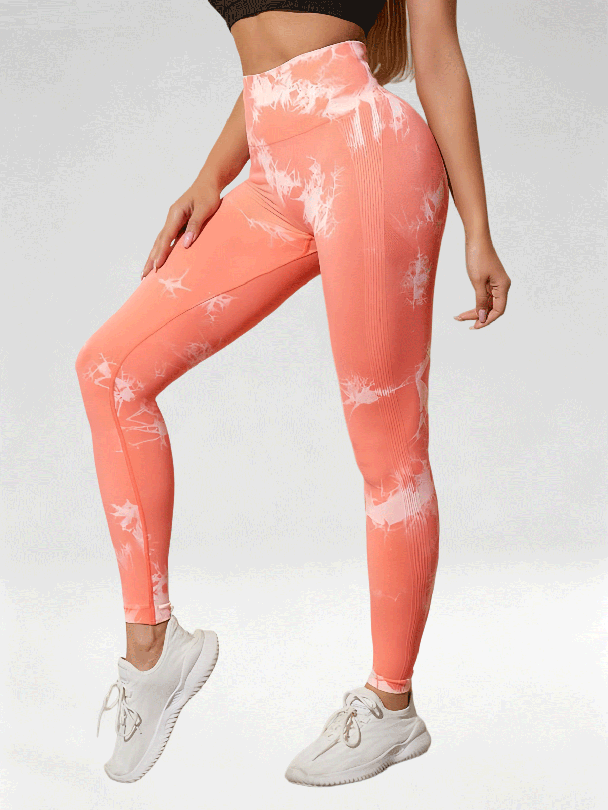 Flexvibe Women High Waist Seamless Tie‑Dye Yoga Leggings Hip Lifting Tummy Control Gym Workout Pants
