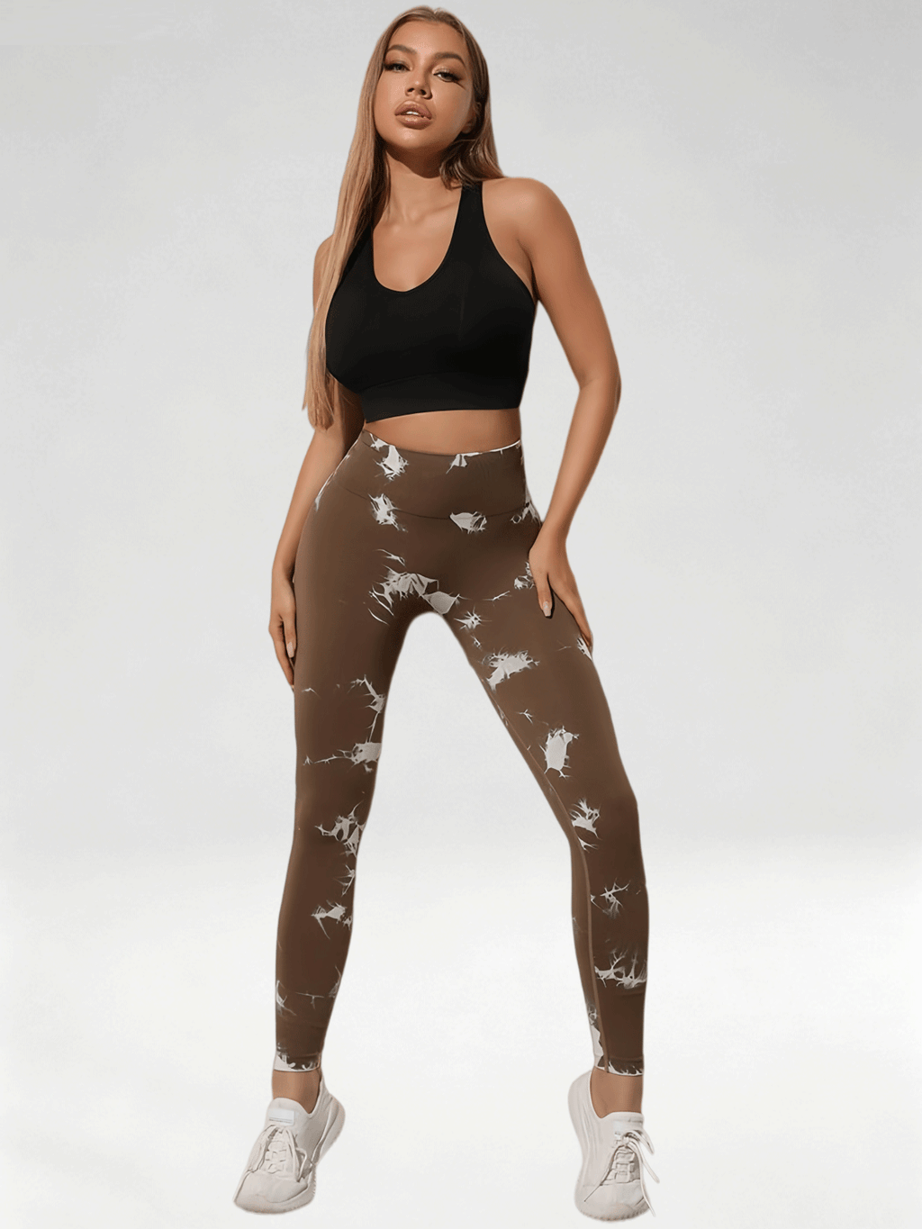 Flexvibe Women High Waist Seamless Tie‑Dye Yoga Leggings Hip Lifting Tummy Control Gym Workout Pants