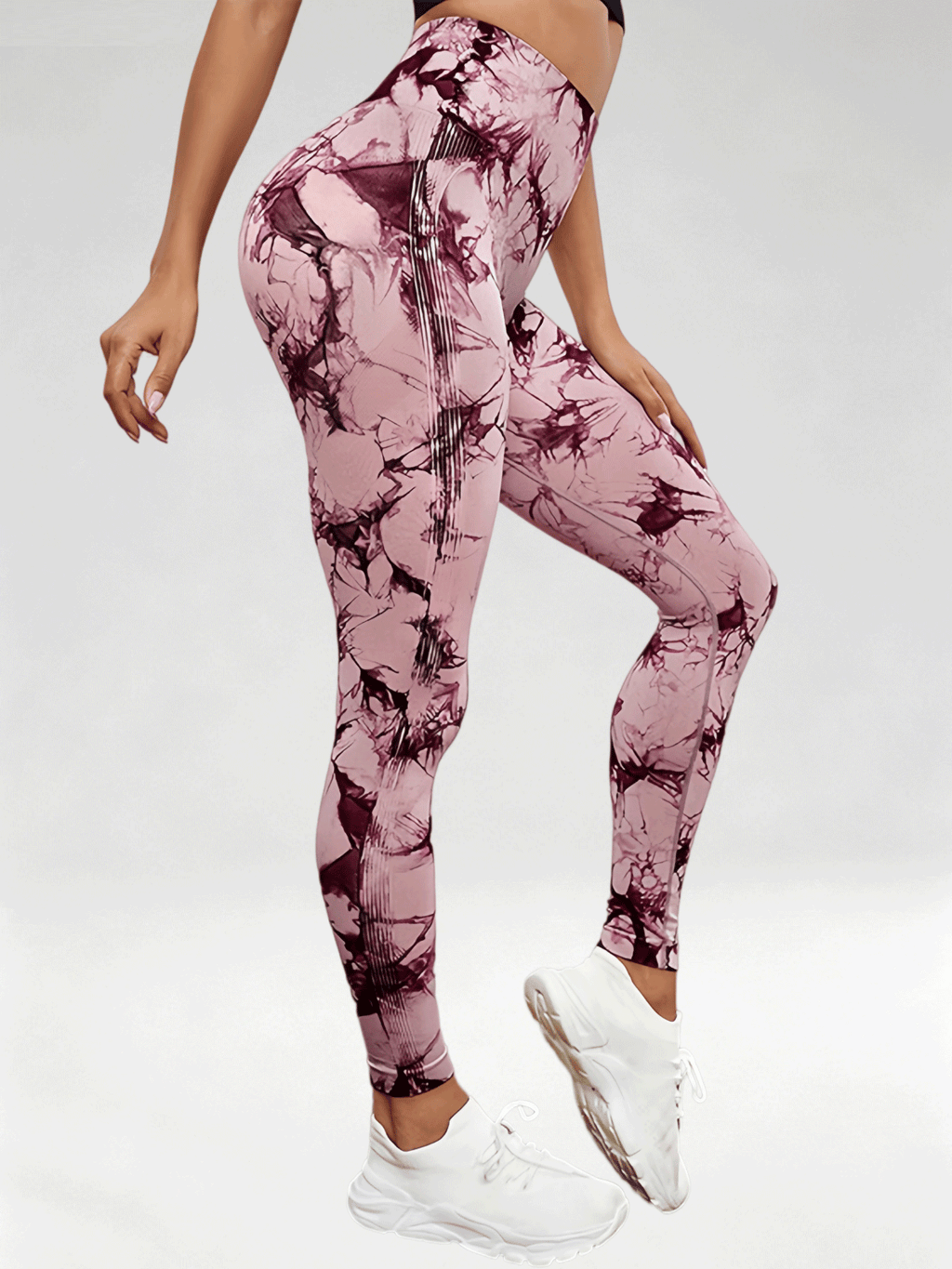 Flexvibe Women High Waist Seamless Tie‑Dye Yoga Leggings Hip Lifting Tummy Control Gym Workout Pants