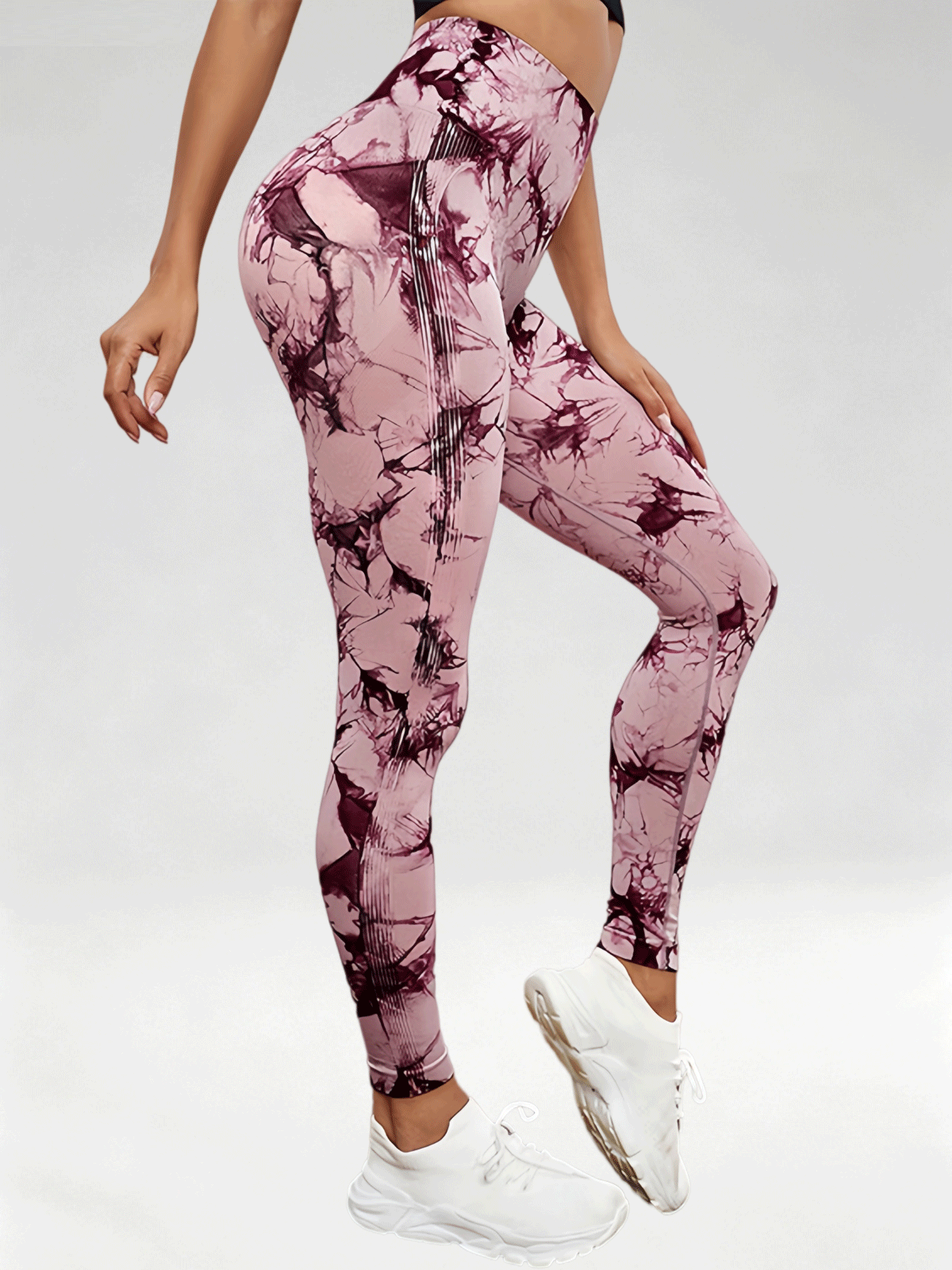 Flexvibe Women High Waist Seamless Tie‑Dye Yoga Leggings Hip Lifting Tummy Control Gym Workout Pants