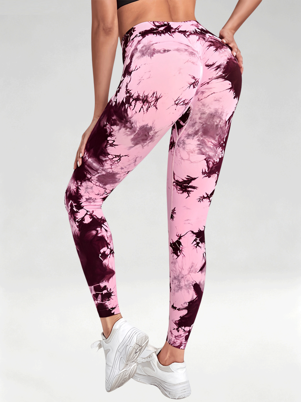 Flexvibe Women High Waist Seamless Tie‑Dye Yoga Leggings Hip Lifting Tummy Control Gym Workout Pants