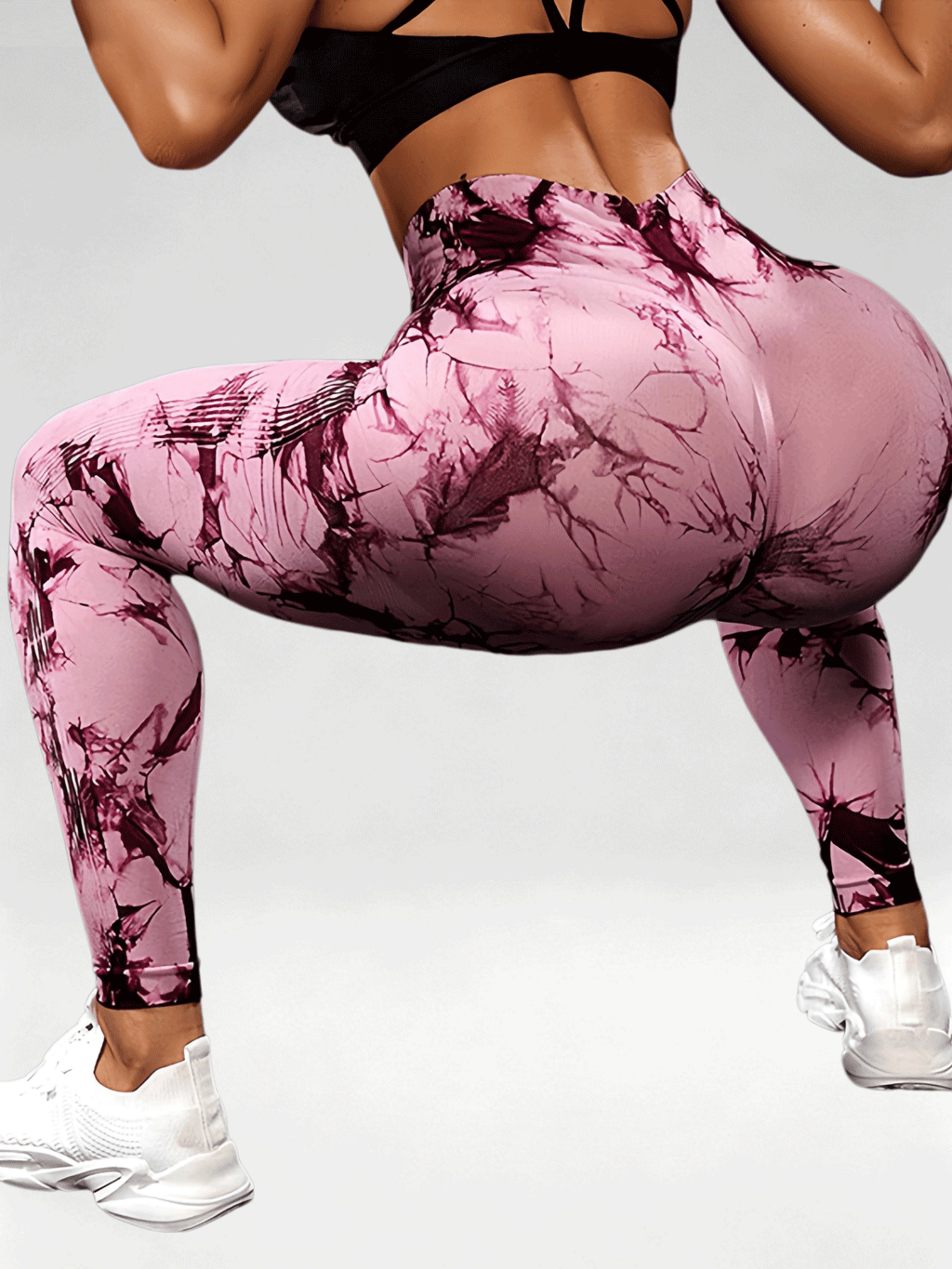 Flexvibe Women High Waist Seamless Tie‑Dye Yoga Leggings Hip Lifting Tummy Control Gym Workout Pants